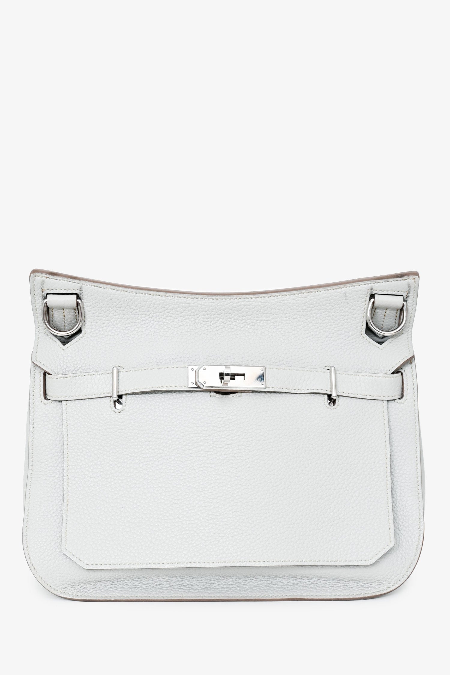 Hermès Light Grey Clemence Leather Jypsiere 28