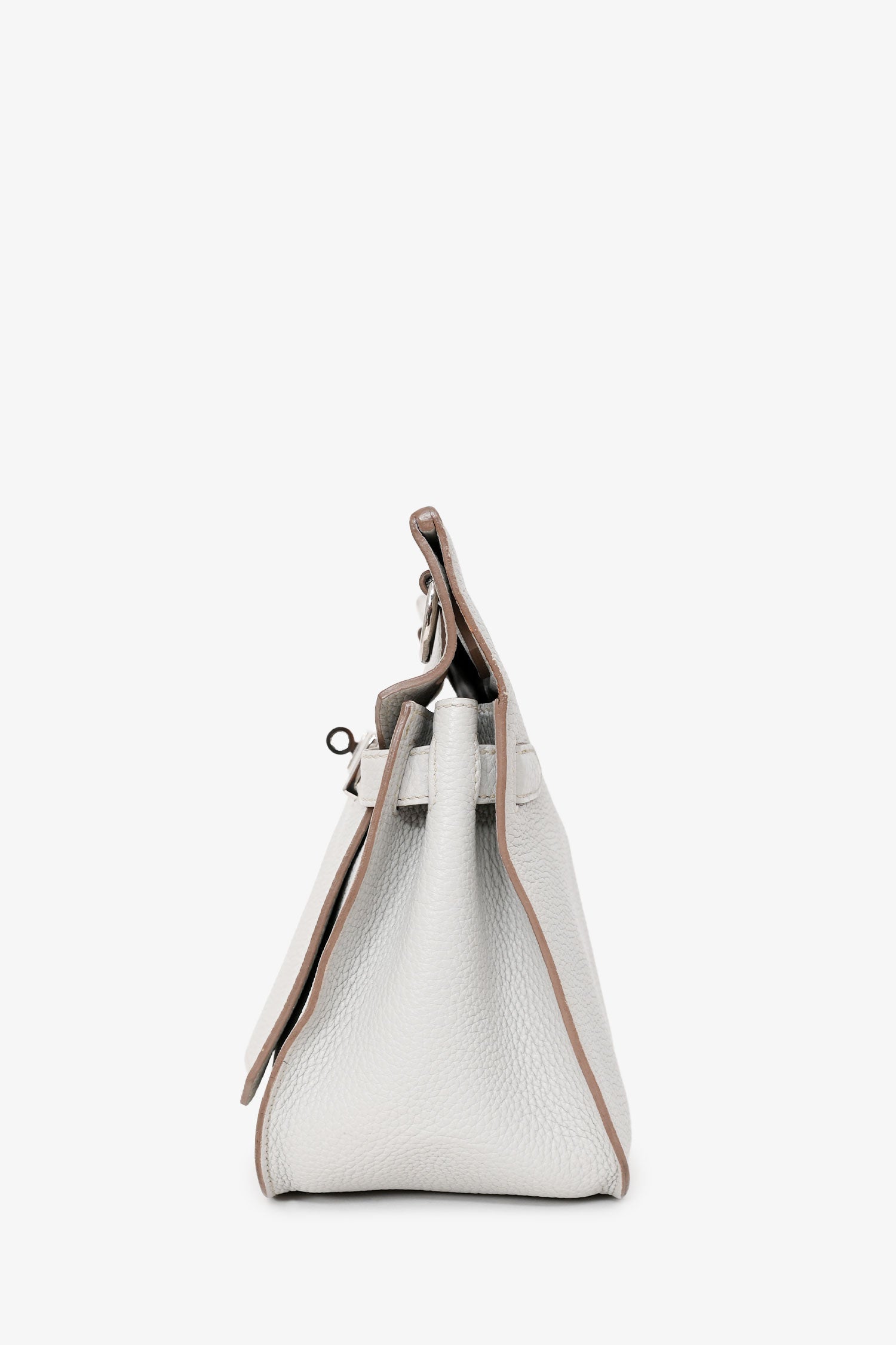Hermès Light Grey Clemence Leather Jypsiere 28
