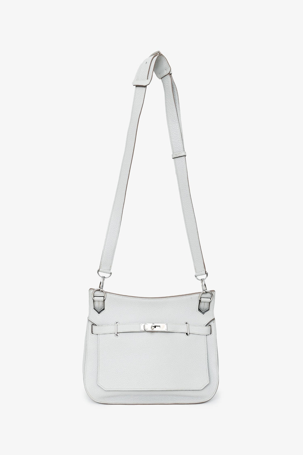 Hermès Light Grey Clemence Leather Jypsiere 28