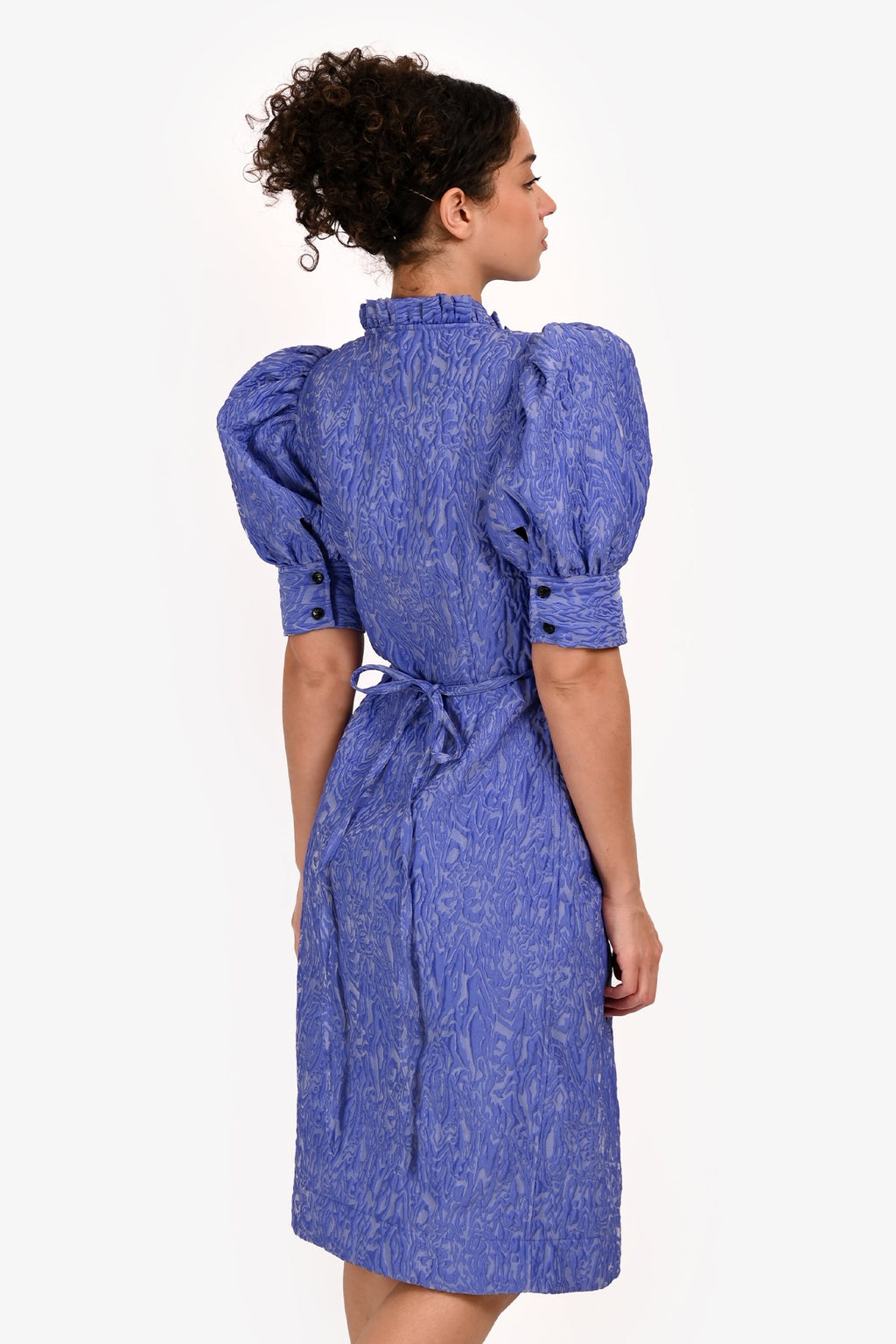 Ganni Purple Textured Wrap Dress Size 36