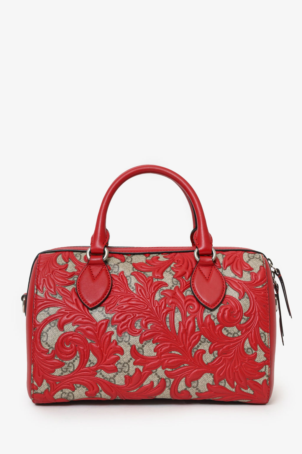 Gucci Supreme Monogram Arabesque Boston Bag with Strap
