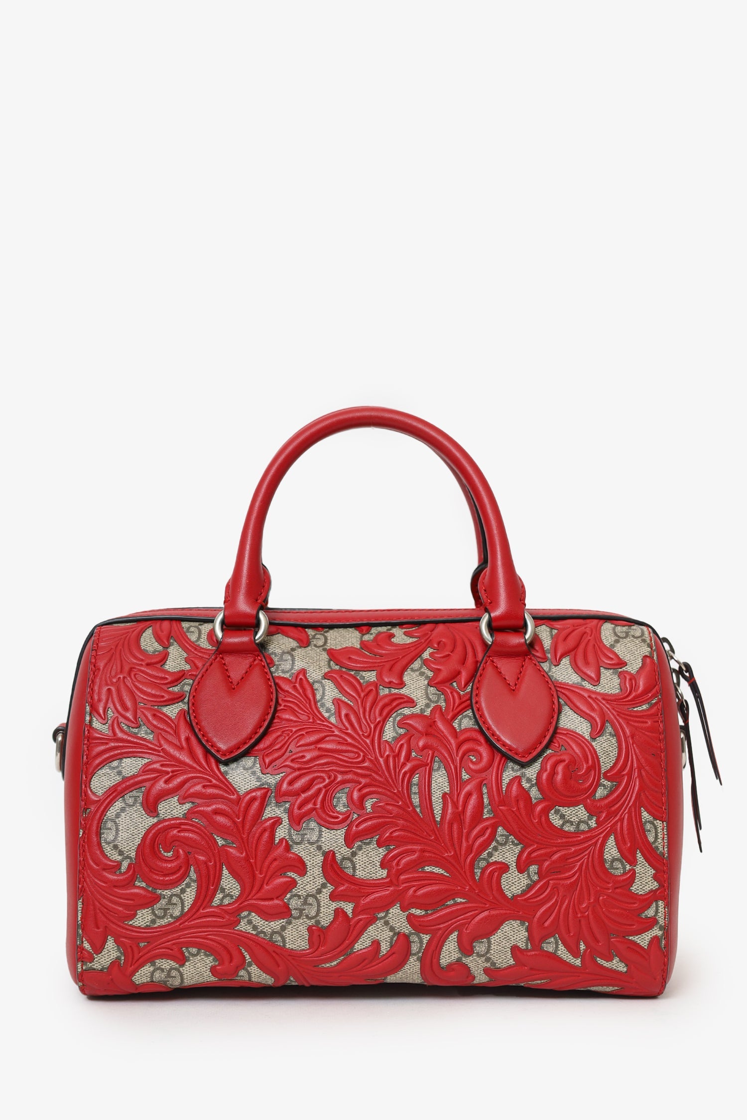 Gucci Supreme Monogram Arabesque Boston Bag with Strap