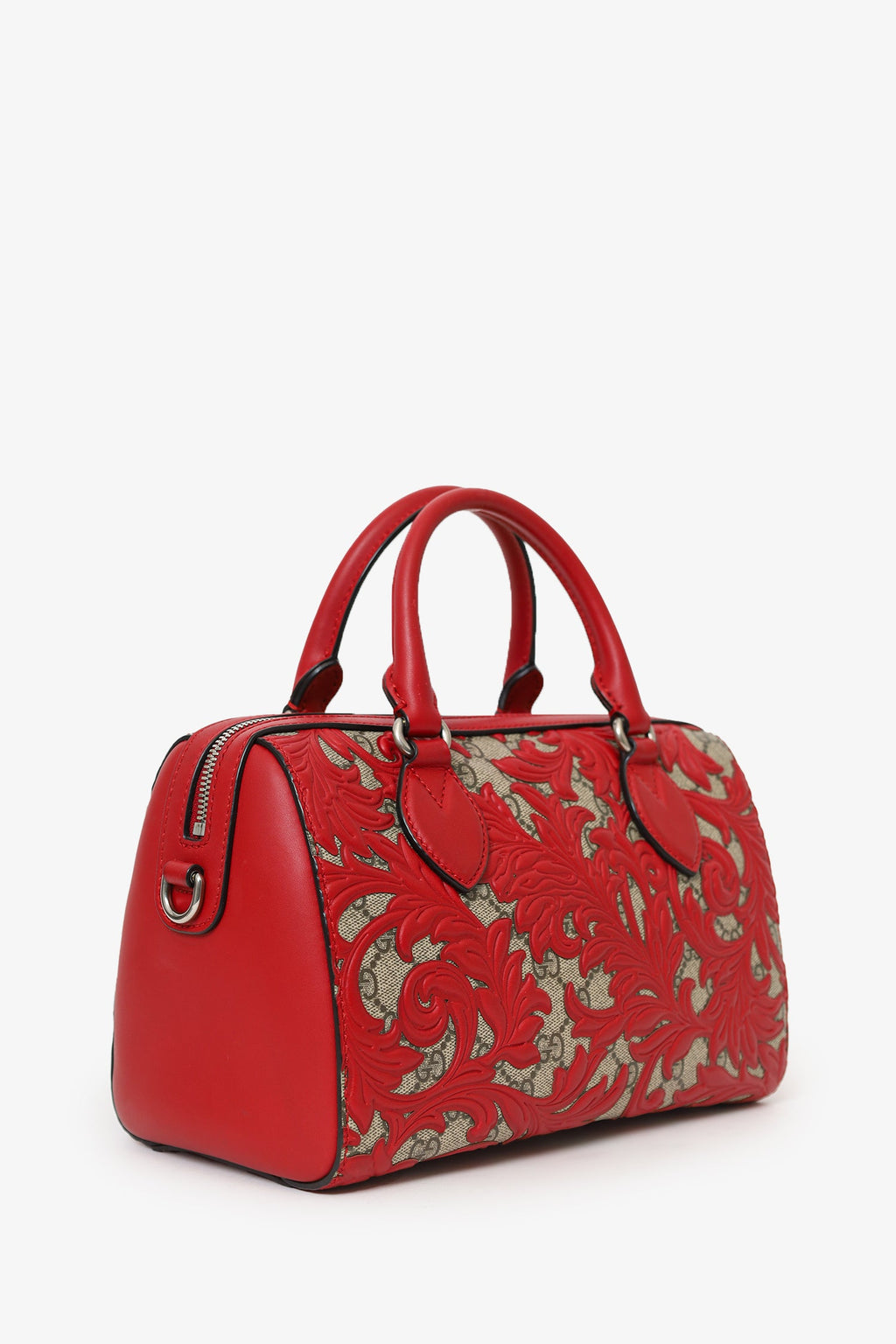 Gucci Supreme Monogram Arabesque Boston Bag with Strap