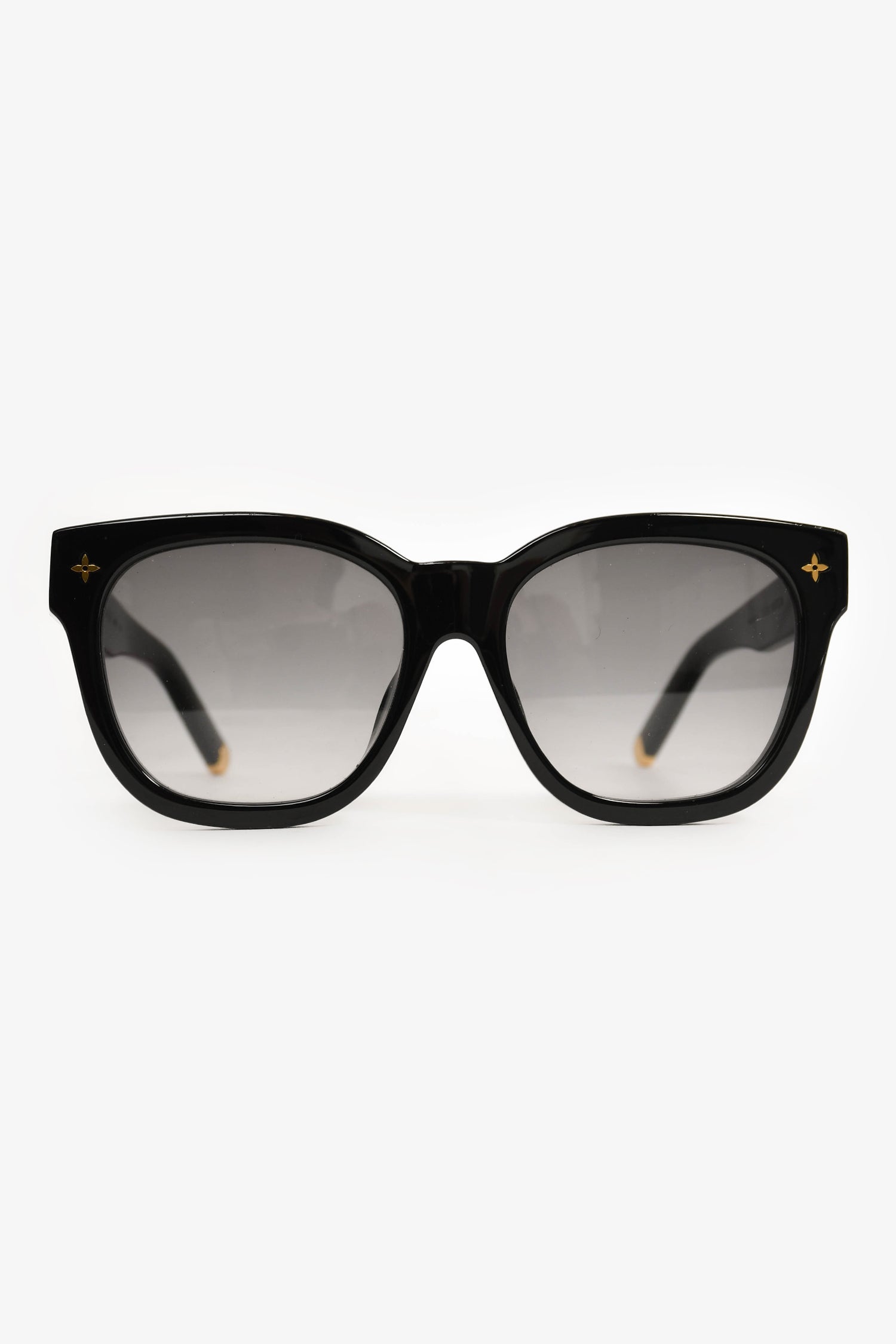 Louis Vuitton Black Acrylic Rectangular Logo Sunglasses