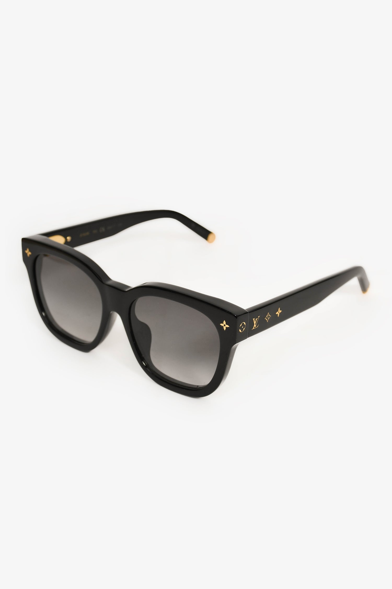 Louis Vuitton Black Acrylic Rectangular Logo Sunglasses