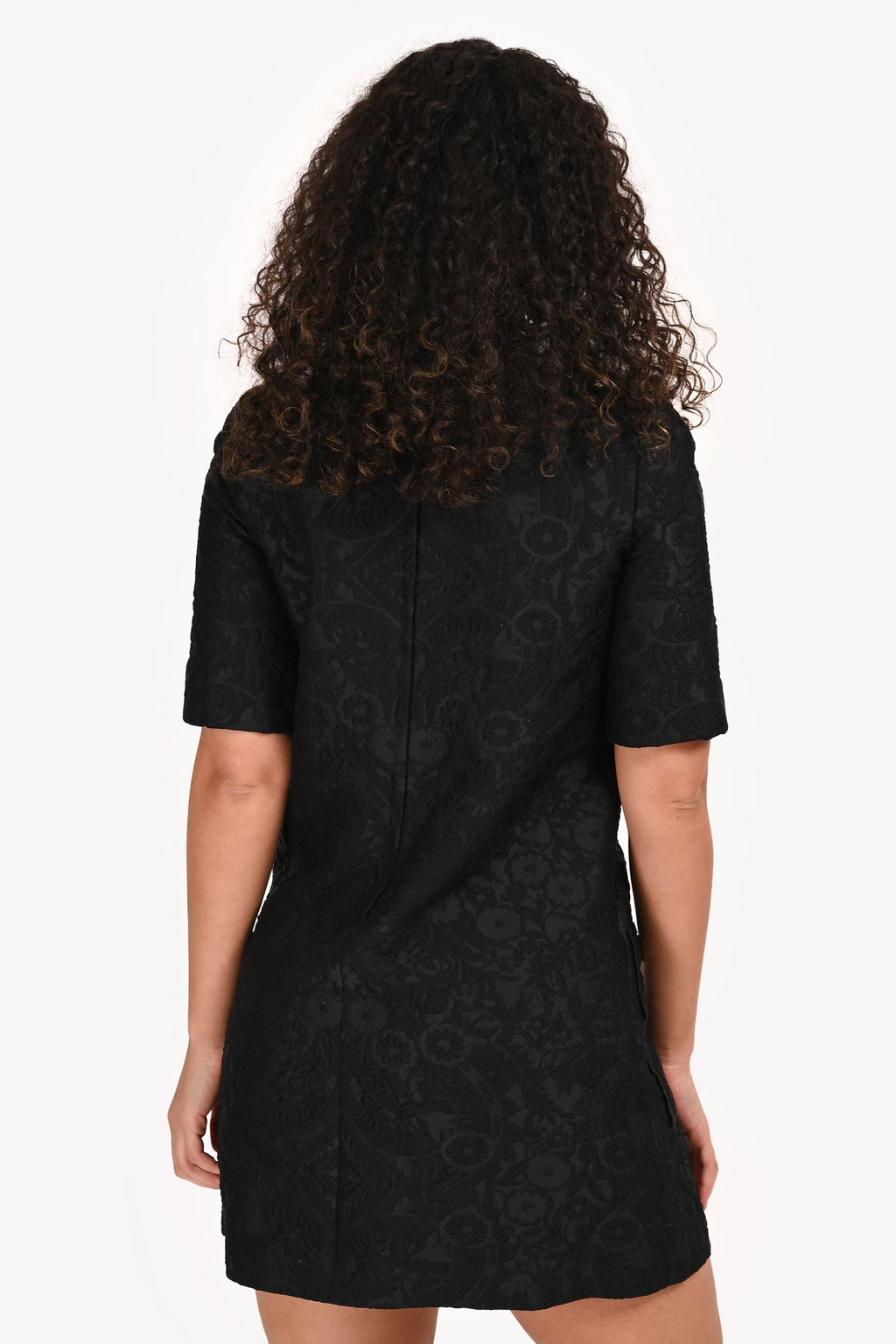 Dolce & Gabbana Black Floral Pattern Short Sleeve Dress Size 38