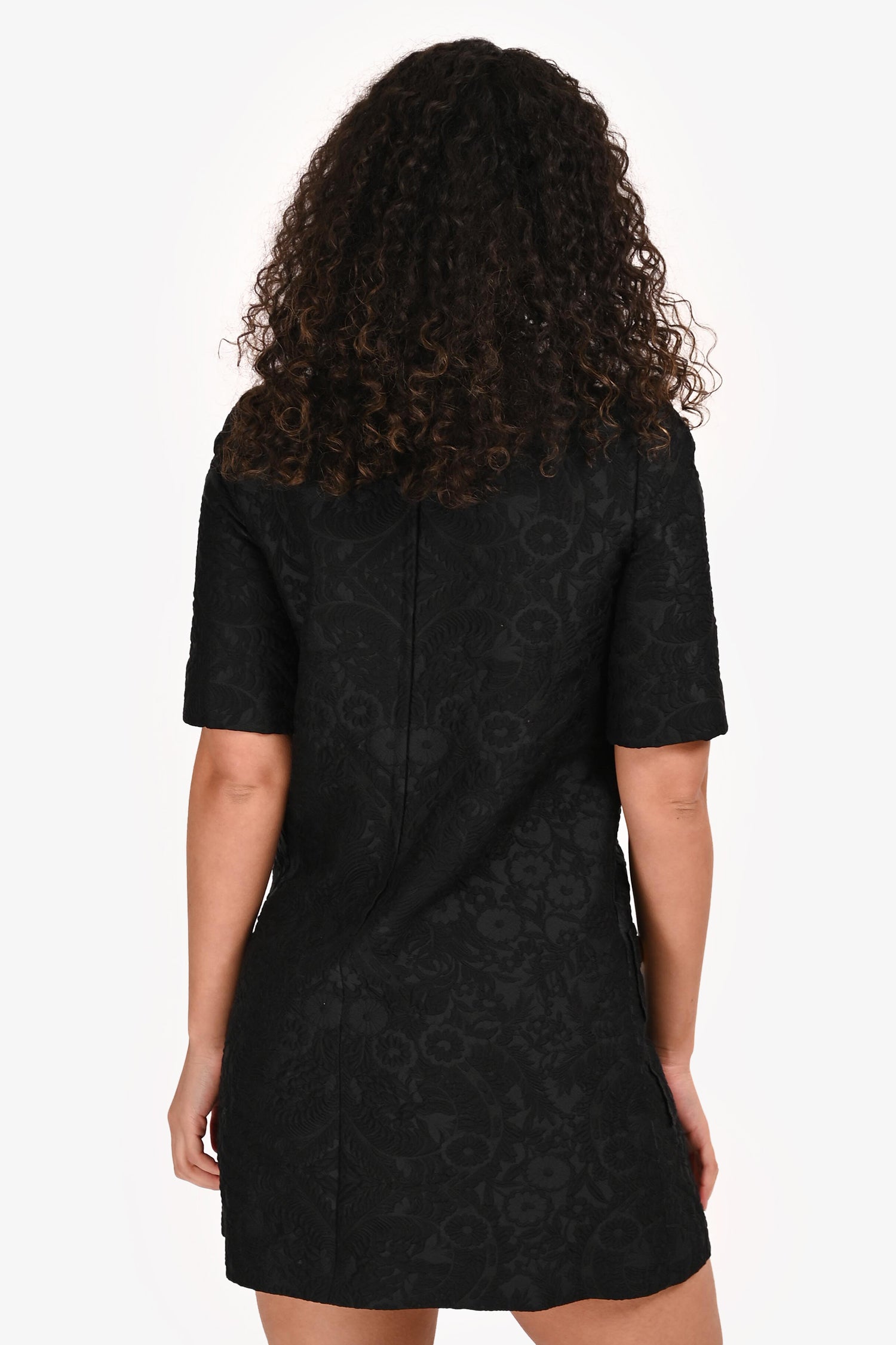 Dolce & Gabbana Black Floral Pattern Short Sleeve Dress Size 38