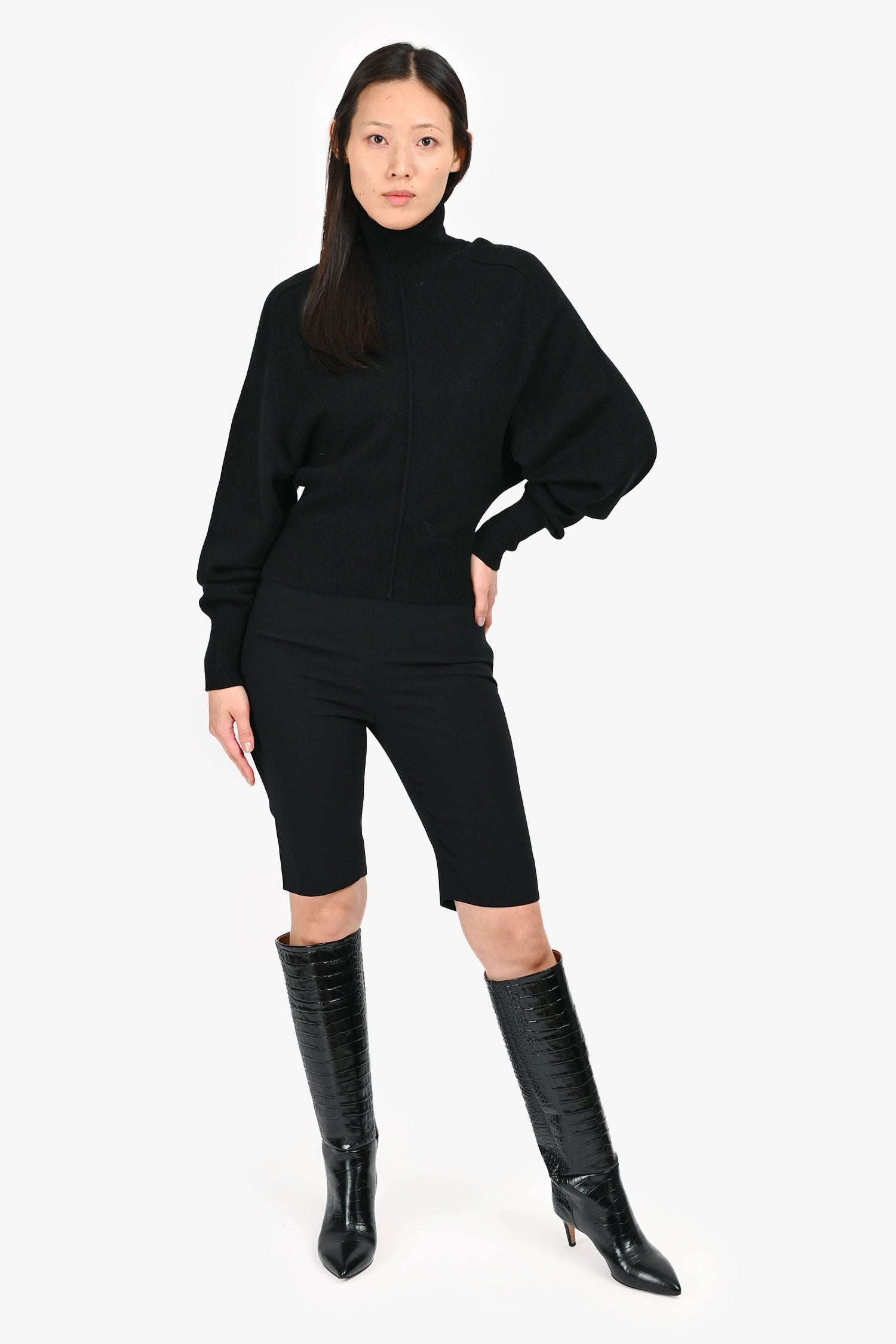 Miu Miu 2020 Black Bow Detailed Capri Pants Size 40