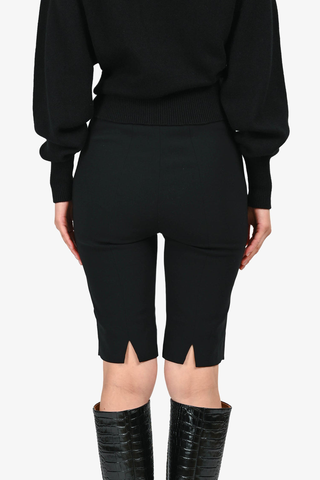Miu Miu 2020 Black Bow Detailed Capri Pants Size 40