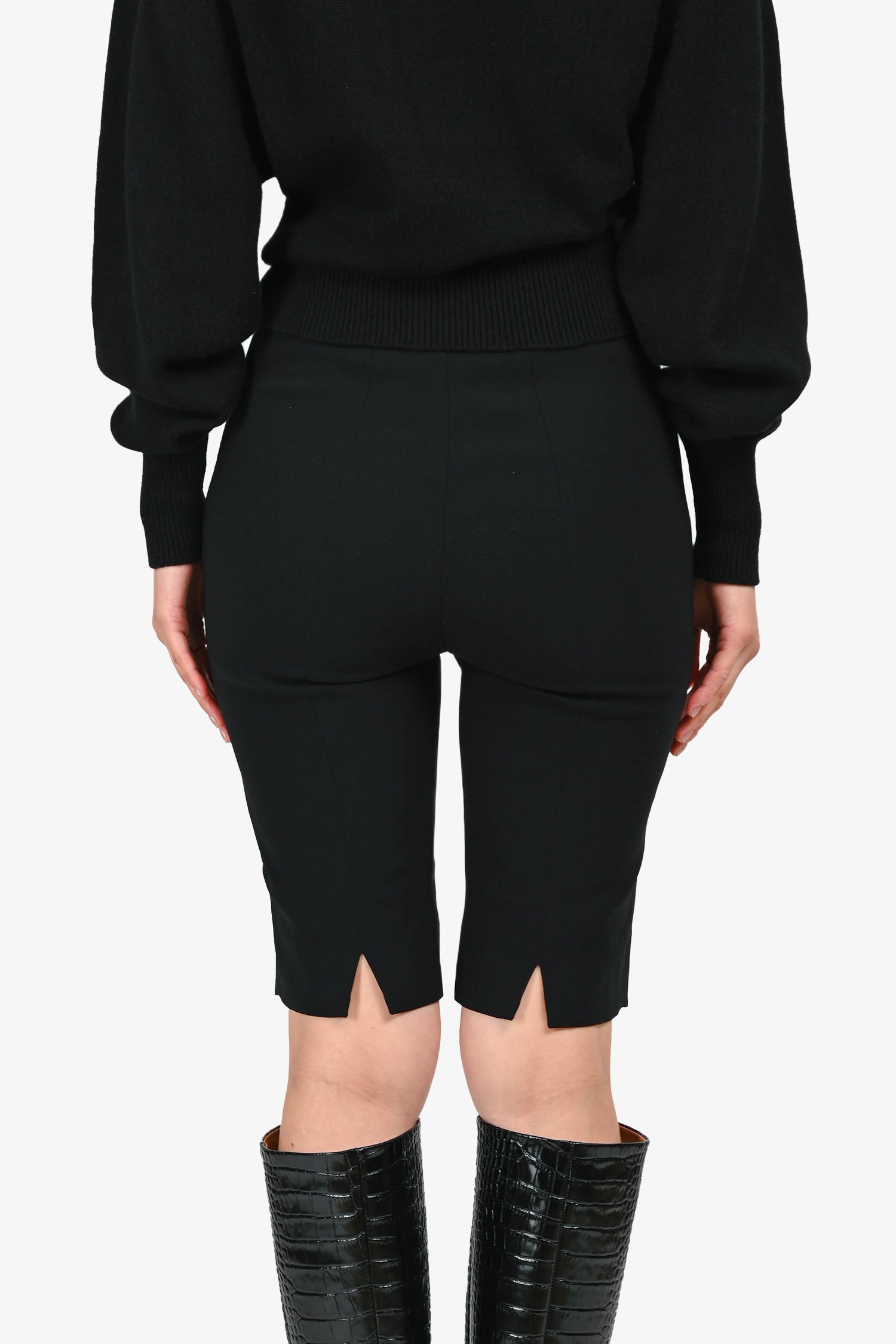 Miu Miu 2020 Black Bow Detailed Capri Pants Size 40