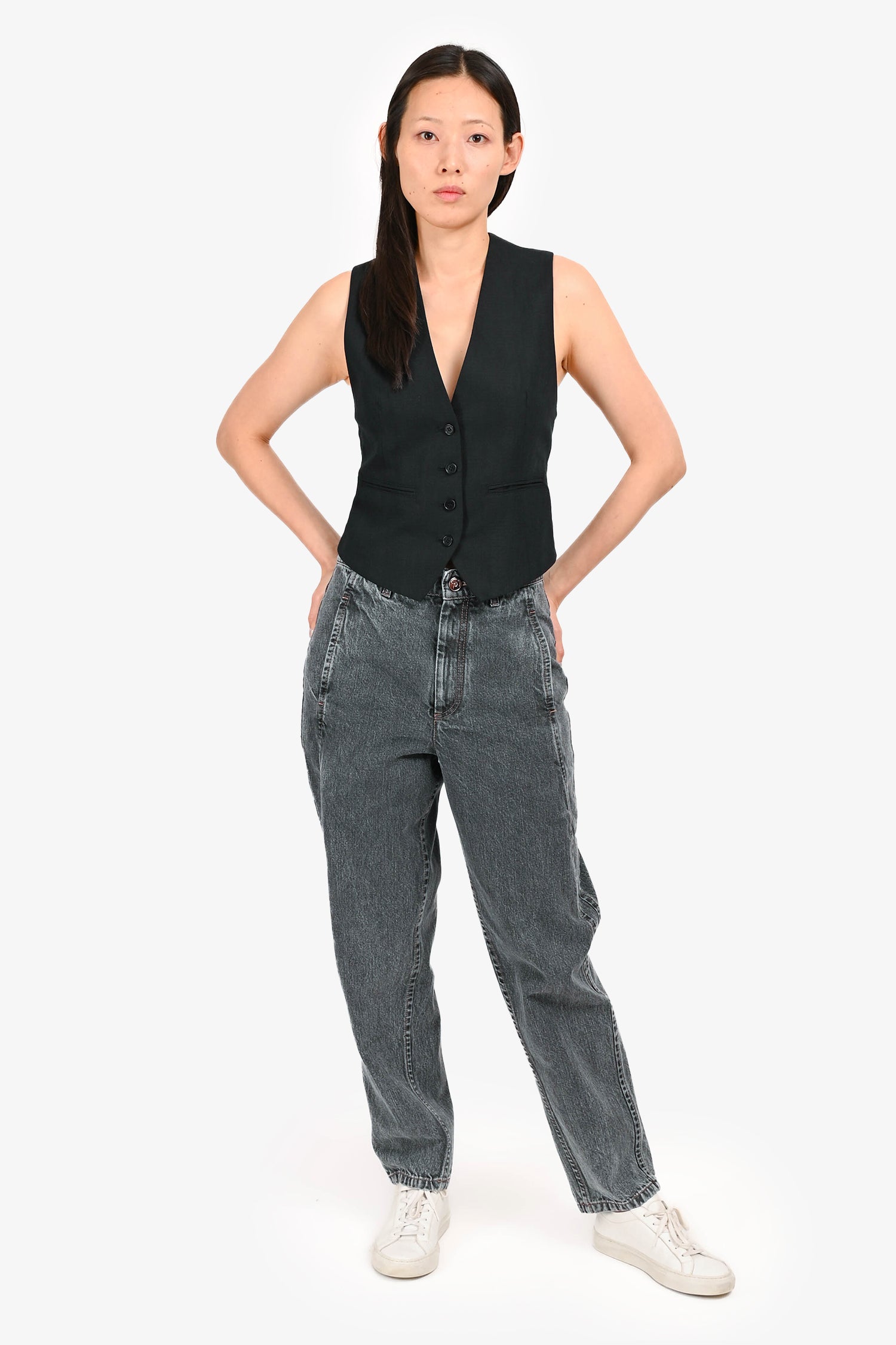Brunello Cucinelli Grey Denim Balloon Jeans Size 4