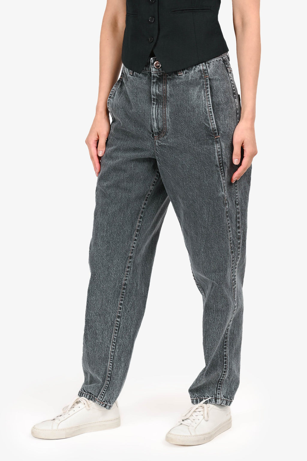 Brunello Cucinelli Grey Denim Balloon Jeans Size 4