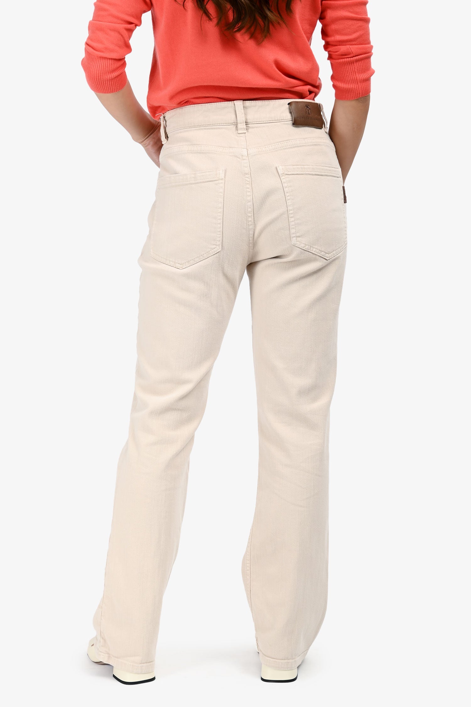 Brunello Cucinelli Pink Denim Mini Flared Jeans Size 4 US