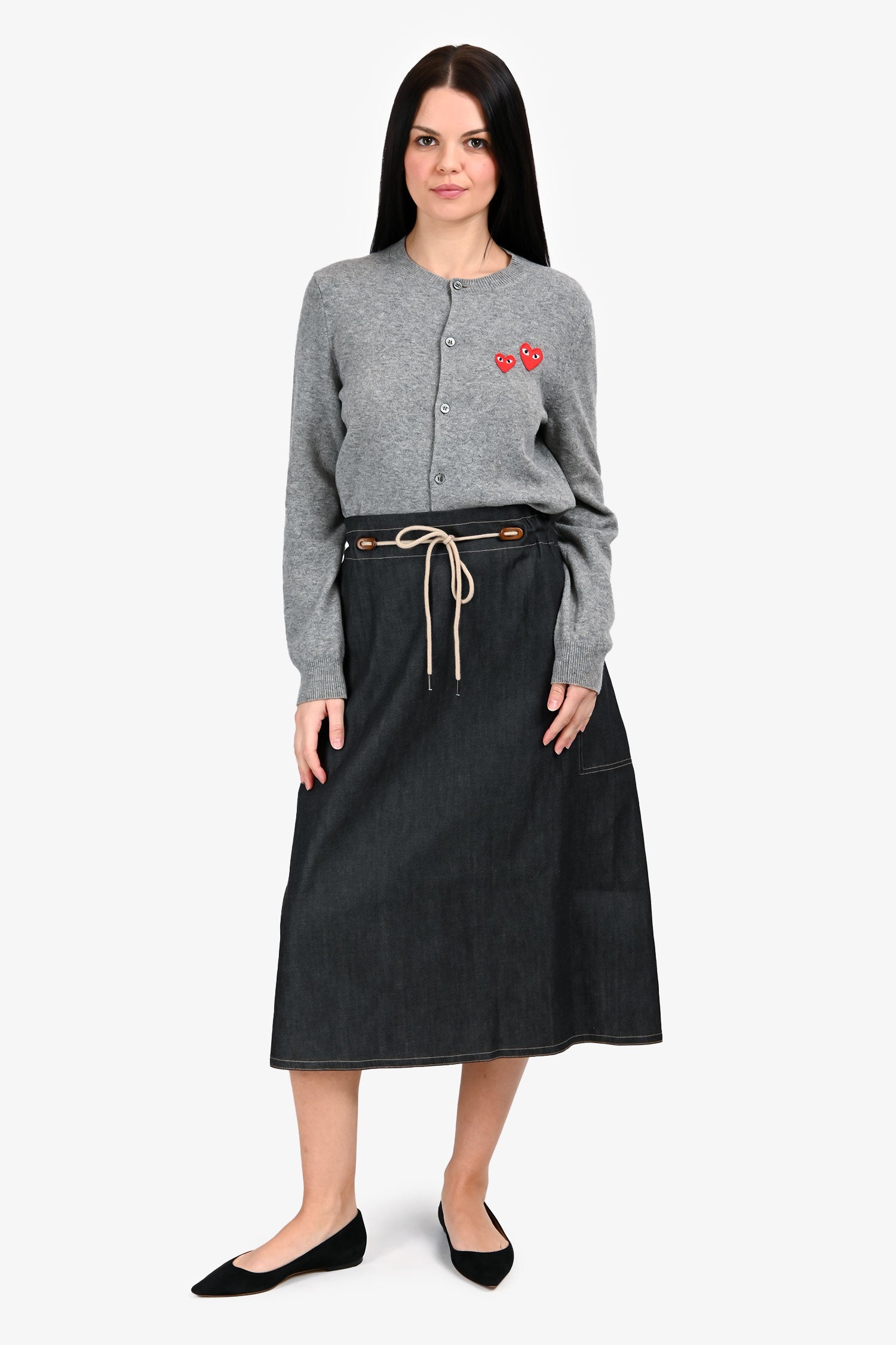 Sofie D'Hoore Dark Denim Midi Skirt Size 38
