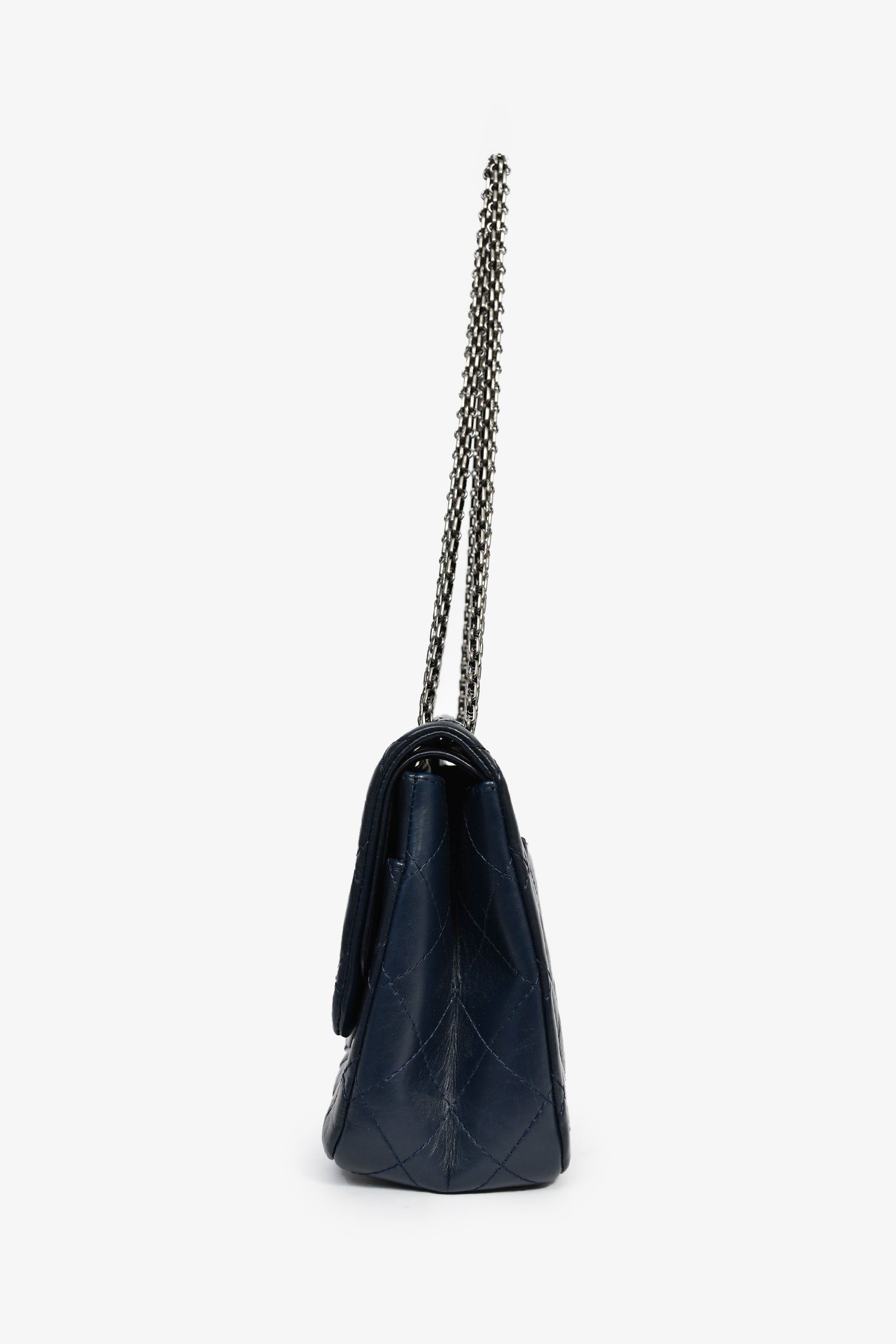 Pre-Loved Chanel™ 2011-12 Navy Quilted Lambskin 227 Maxi Reissue Flap Shoulder Bag