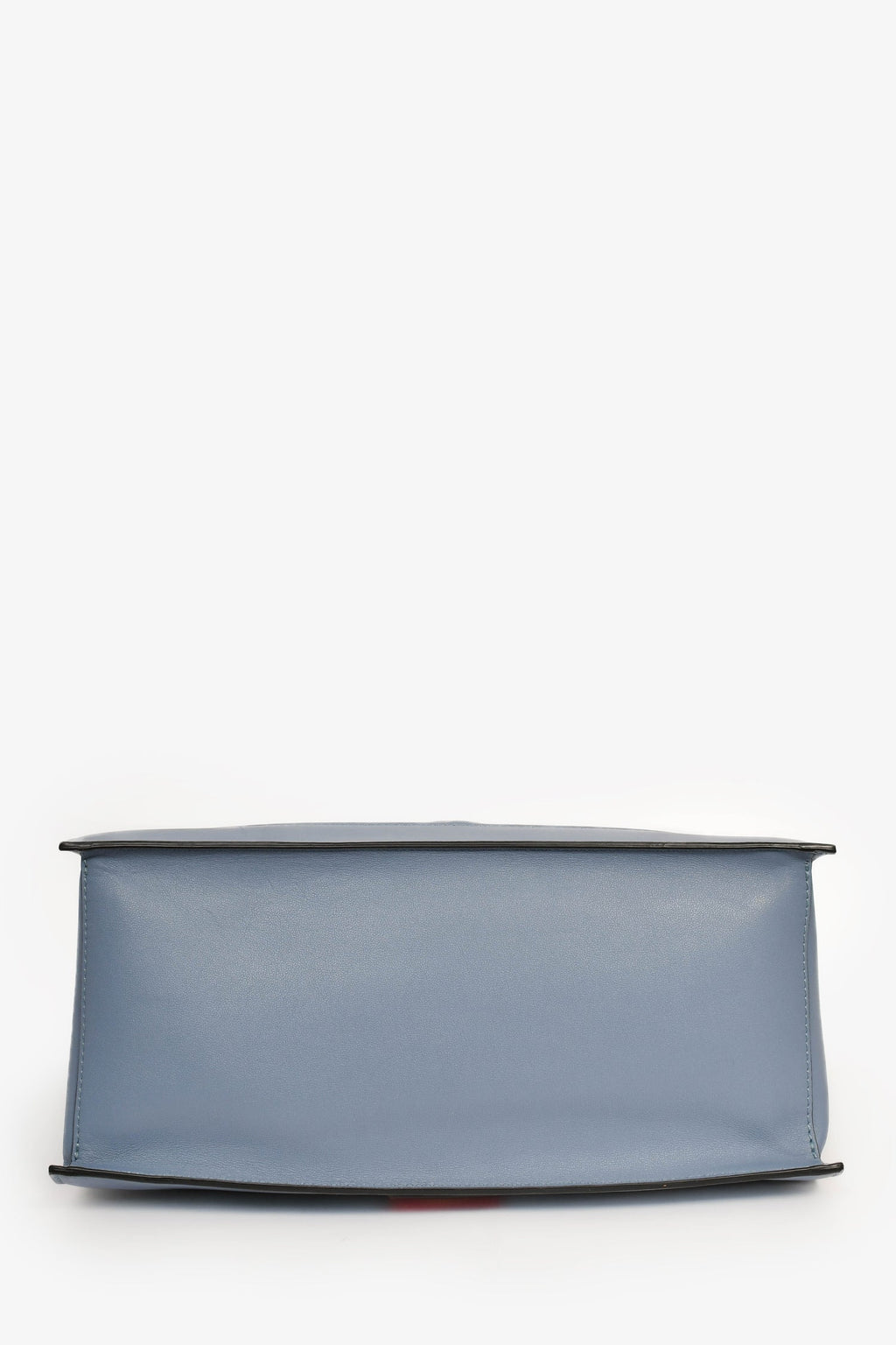 Valentino Blue Smooth Leather 'V' Logo Tote