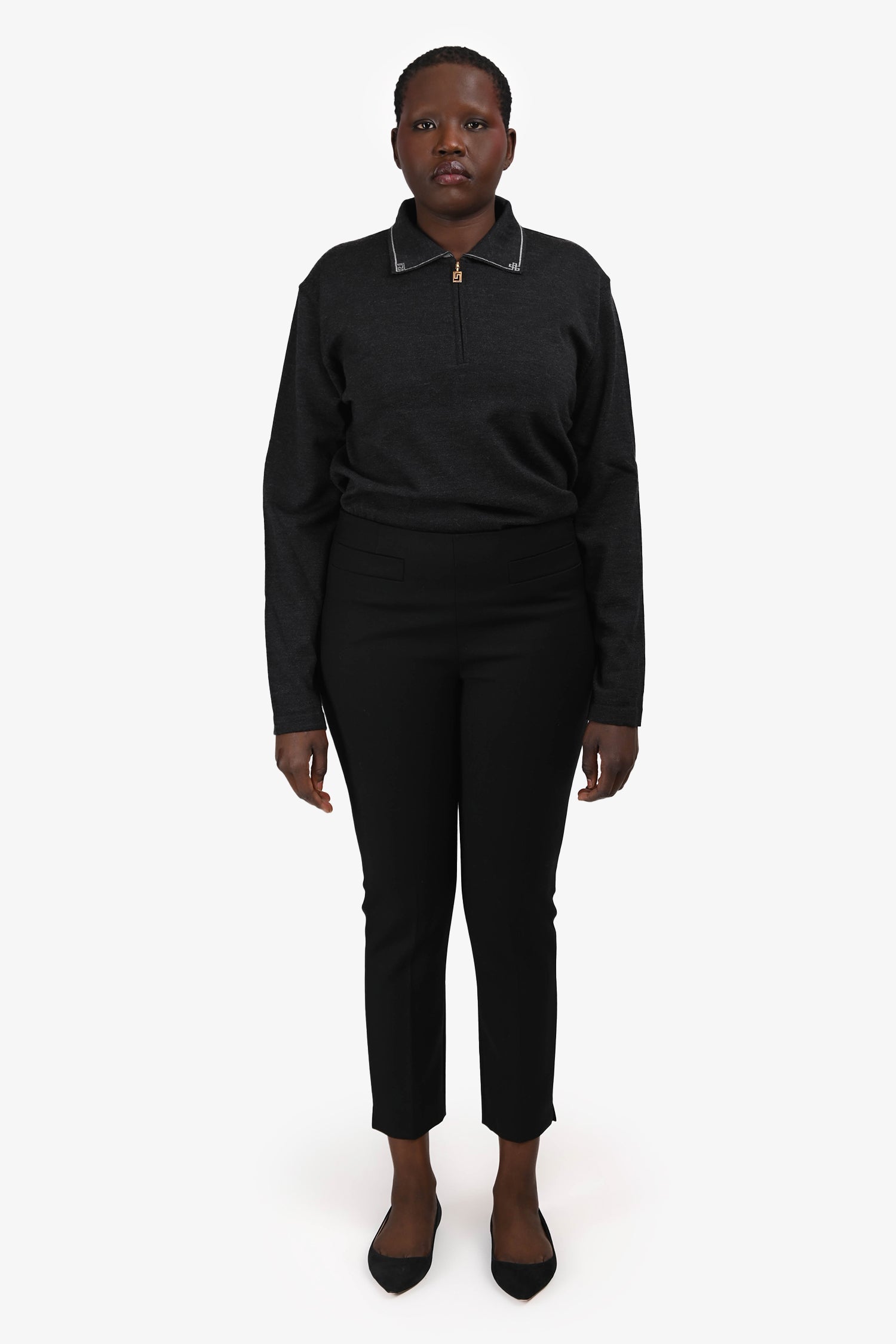 Prada Black Fitted Pleated Pants Size 44