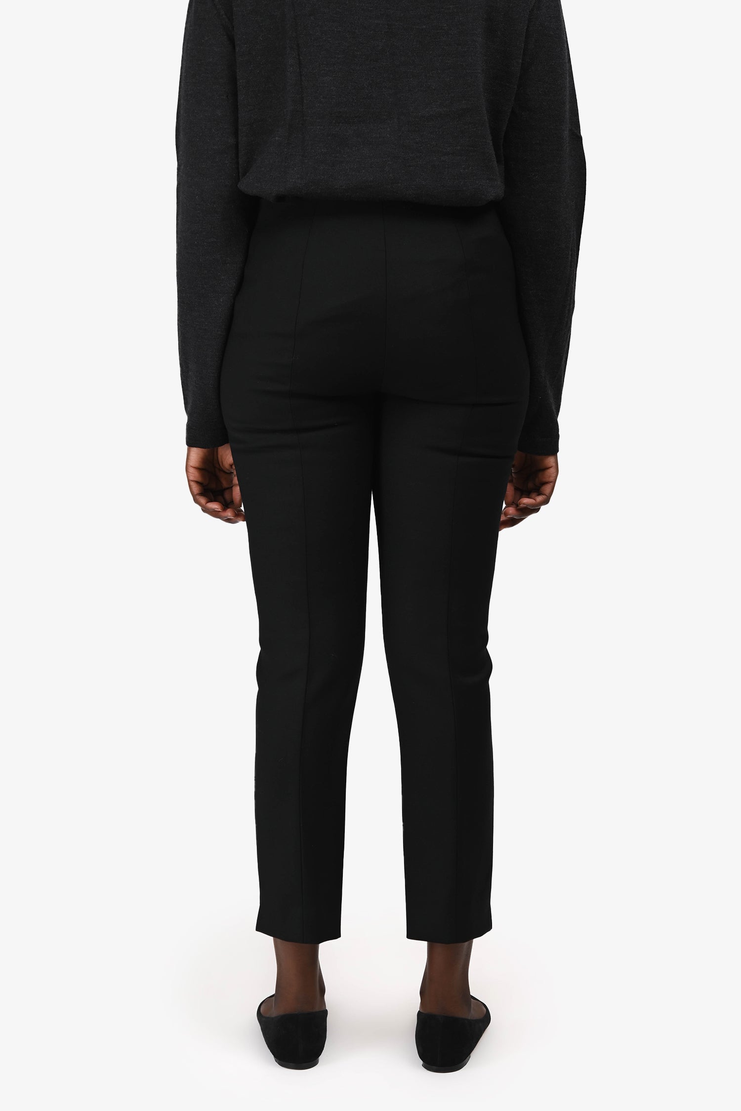 Prada Black Fitted Pleated Pants Size 44