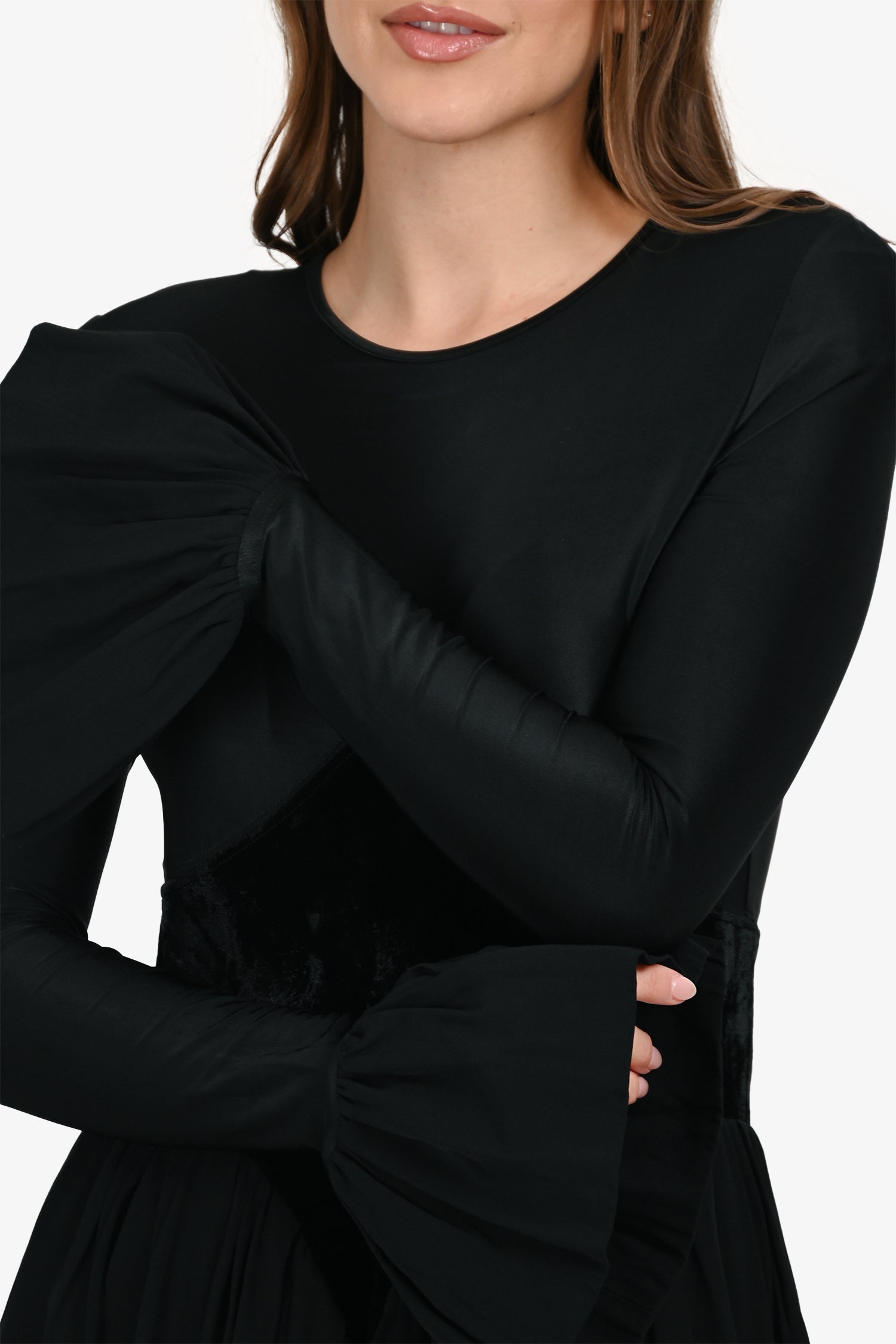 Paco Rabbane Black Bubble Hem Long Sleeve Mini Dress Size 38