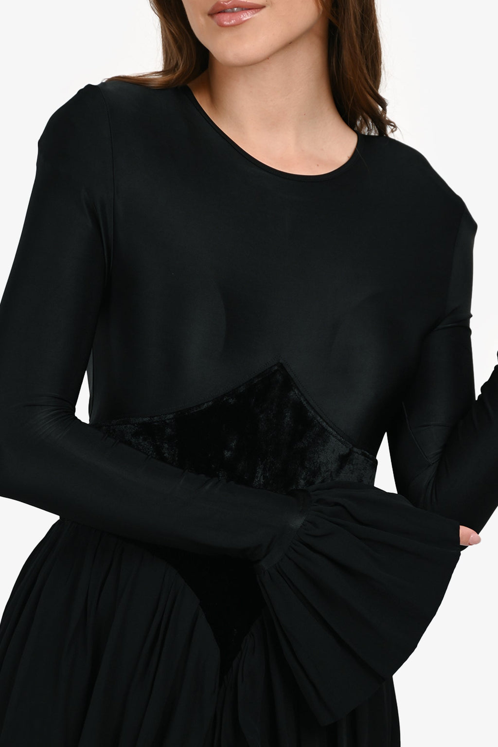 Paco Rabbane Black Bubble Hem Long Sleeve Mini Dress Size 38