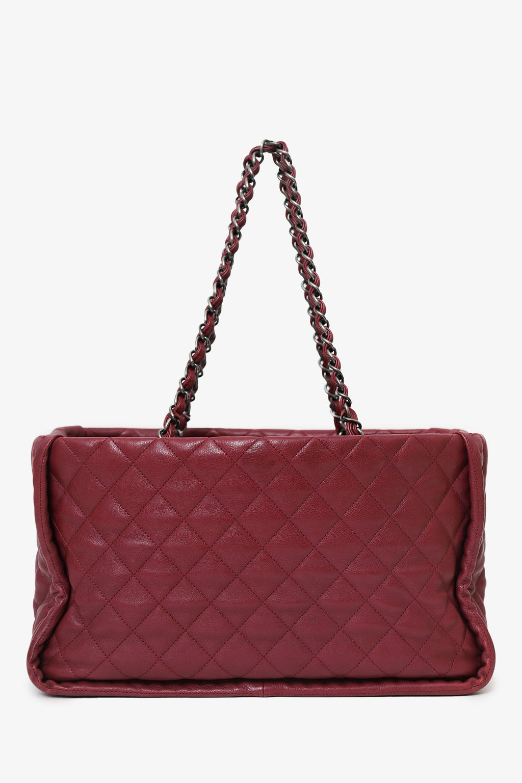 Pre-Loved Chanel™ 2011-12 Burgundy Quilted Leather CC Chain Tote