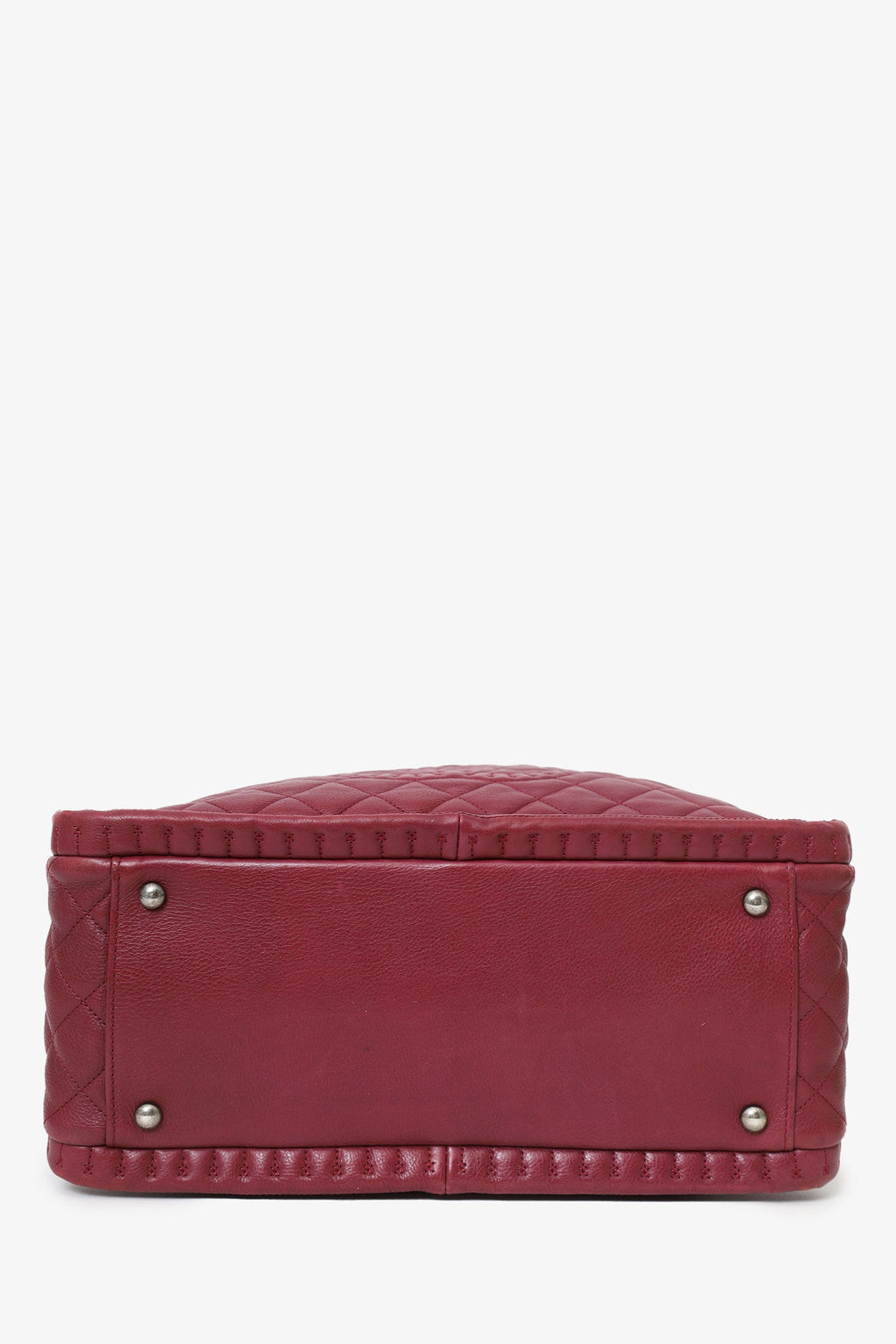 Pre-Loved Chanel™ 2011-12 Burgundy Quilted Leather CC Chain Tote