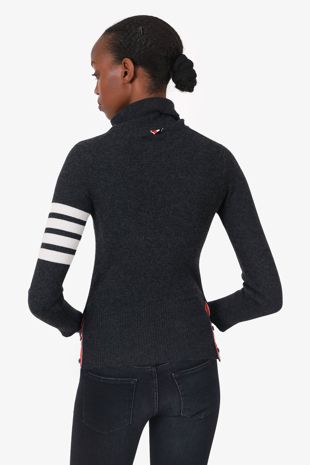 Thom Browne Dark Grey Knit Cashmere Turtle Neck Sweater Size 38