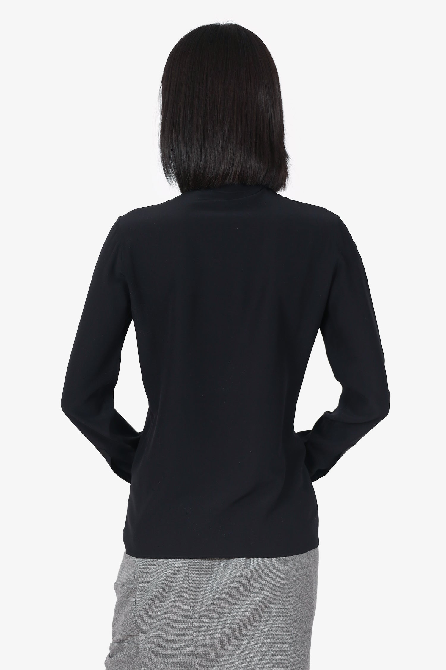 Gucci Black Silk Button Down Blouse Size 38