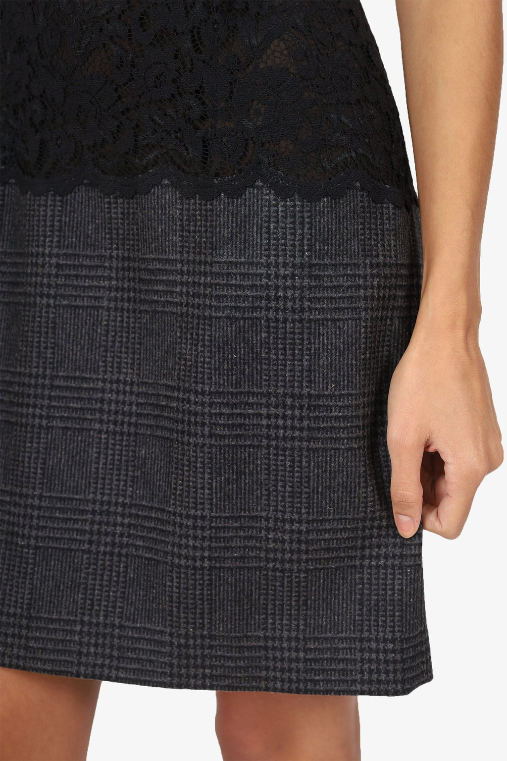 D&G Black/GREY Lace/Wool Mini Dress size 40