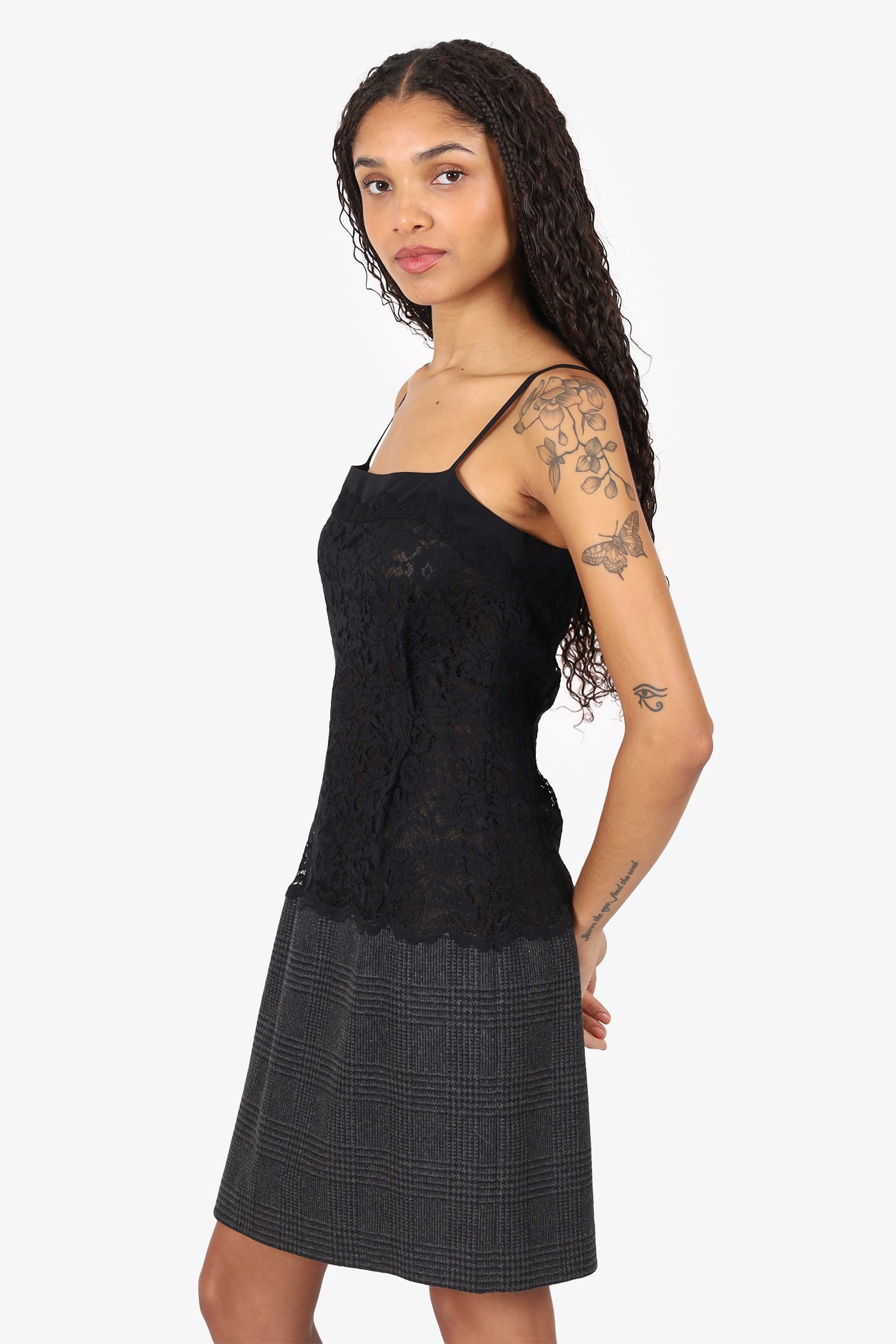 D&G Black/GREY Lace/Wool Mini Dress size 40