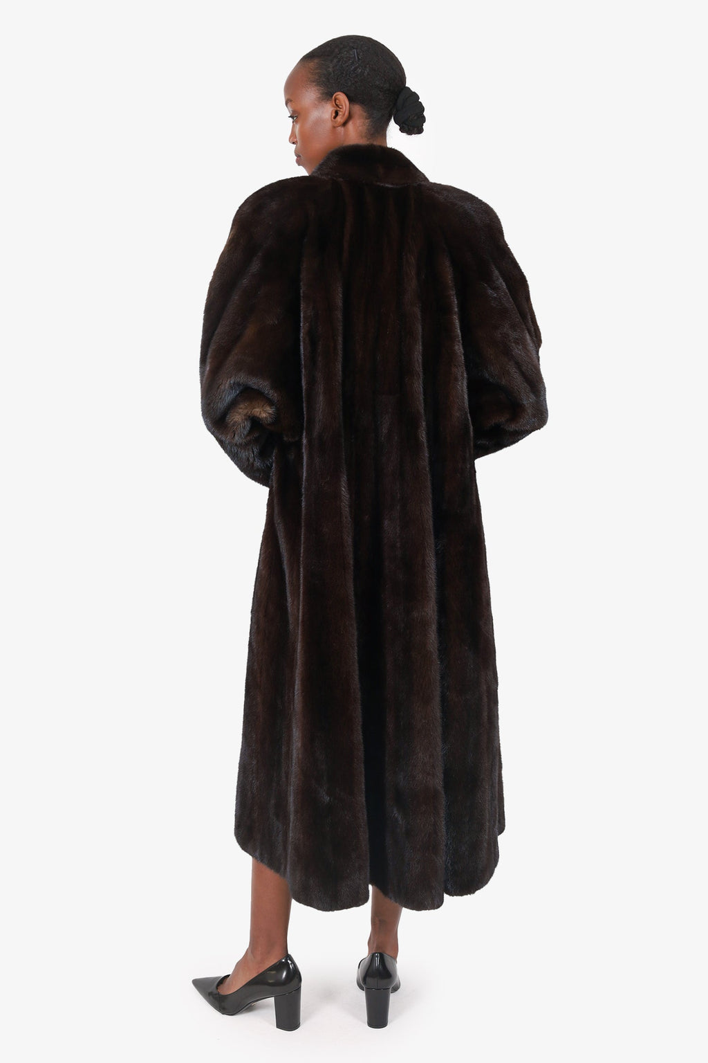 Vintage Brown Mink Long Coat Estimated Size L