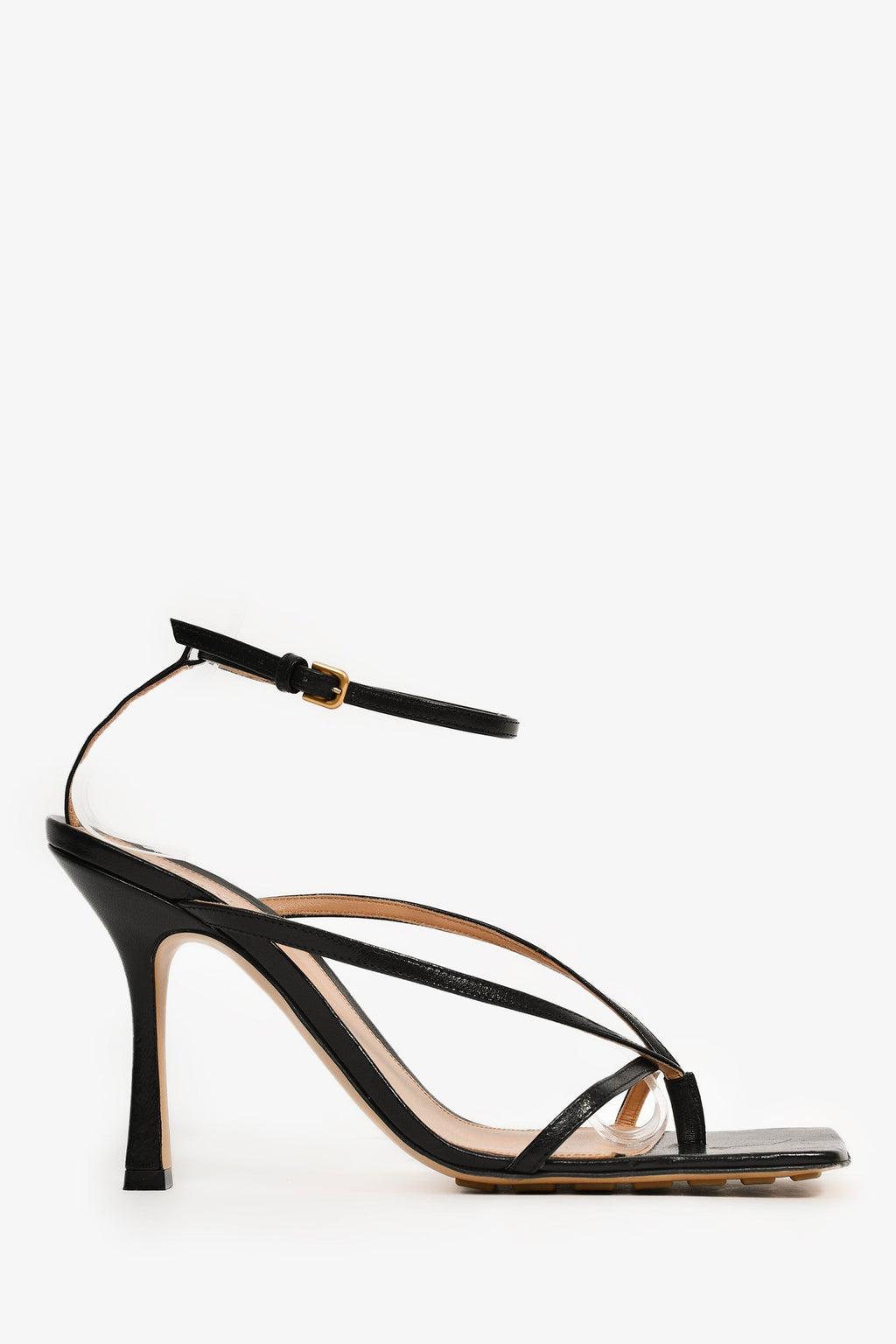 Bottega Veneta Black Leather 'Stretch Strap' Heels Size 40