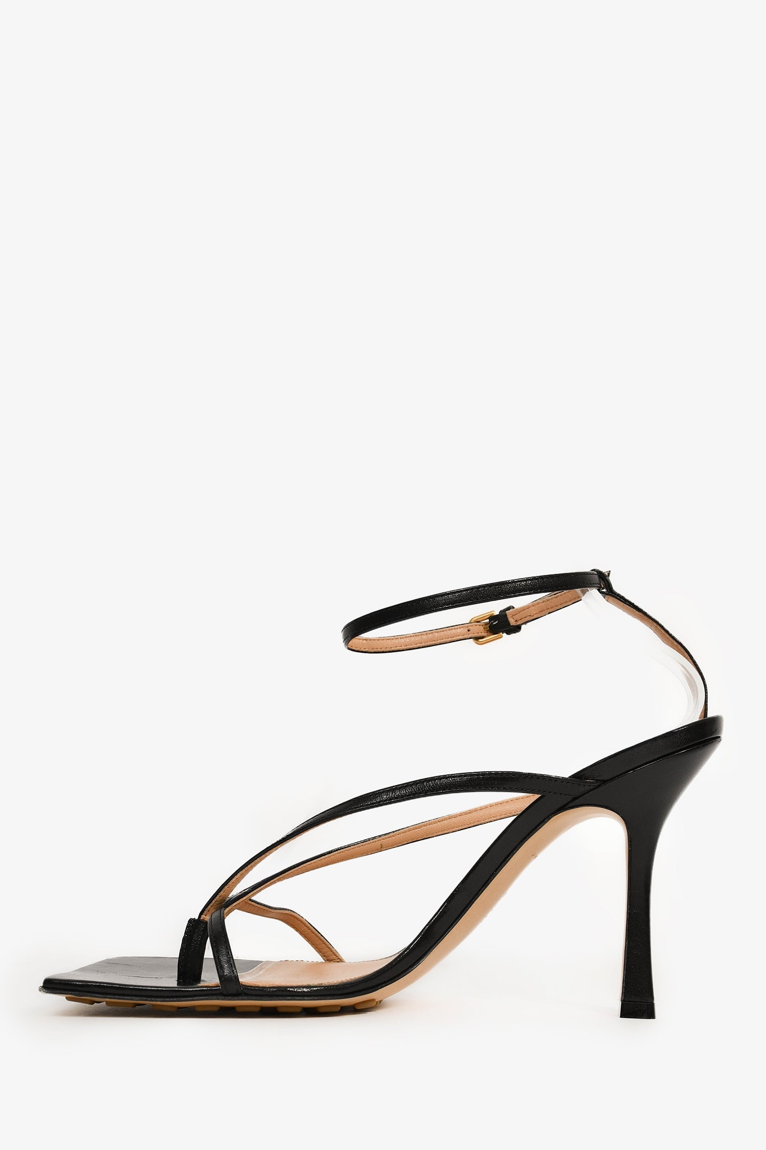 Bottega Veneta Black Leather 'Stretch Strap' Heels Size 40