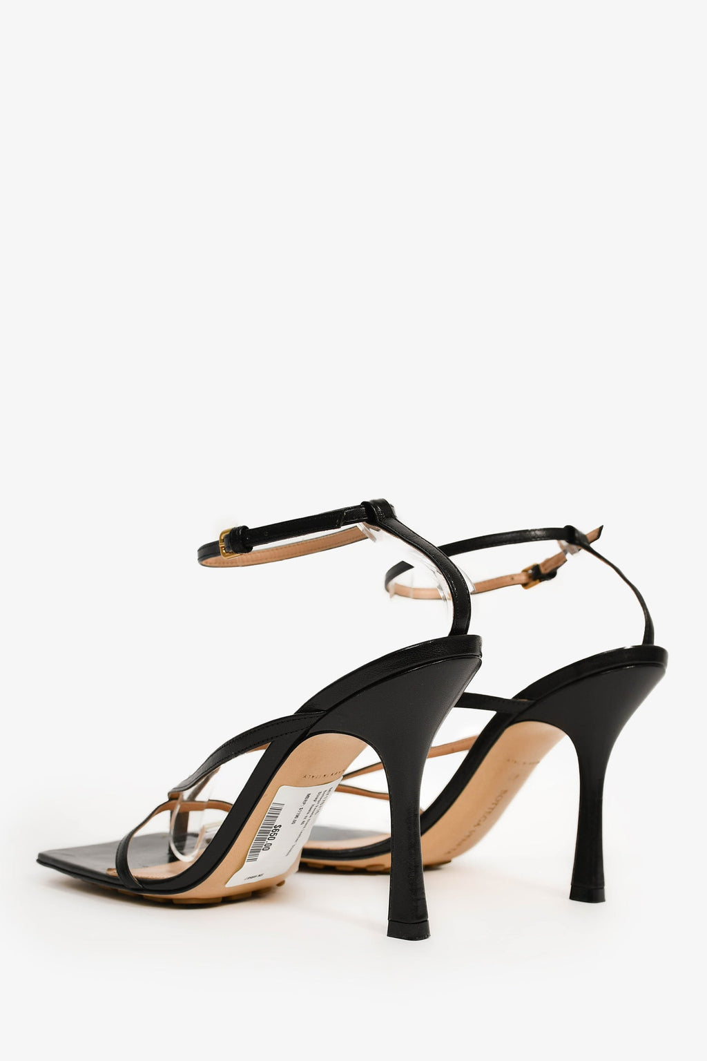 Bottega Veneta Black Leather 'Stretch Strap' Heels Size 40