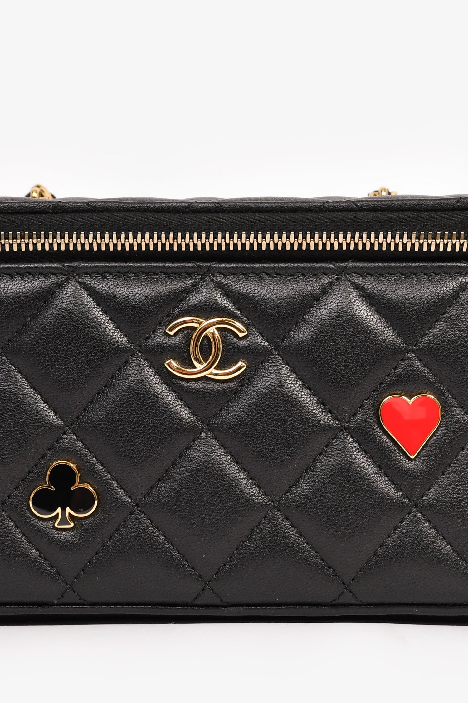 Pre-Loved Chanel™ 2021+ Black Lambskin Leather Coco Casino Small Vanity Case Crossbody