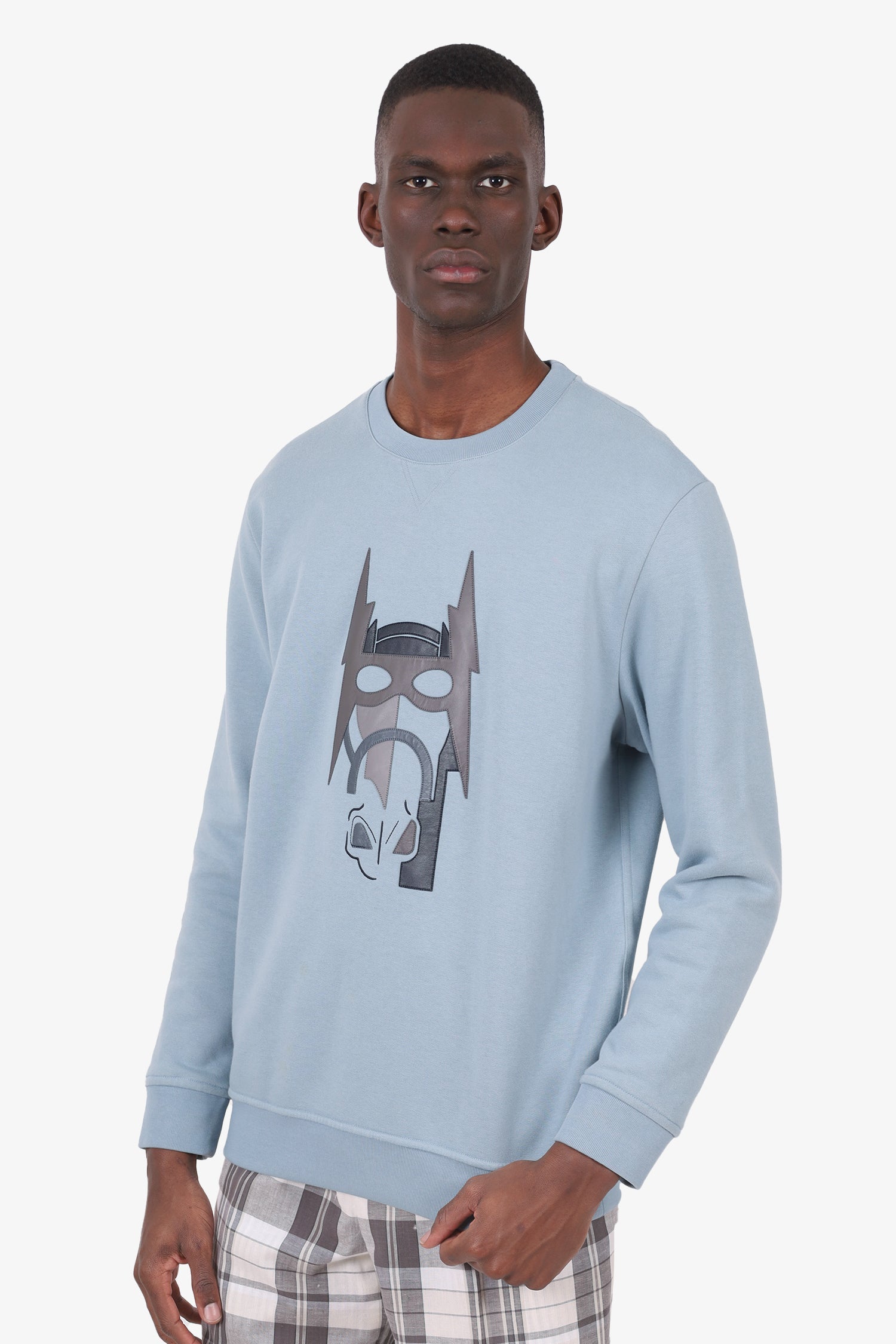 Hermès Blue Leather Embroidered Horse Sweater Size L Mens