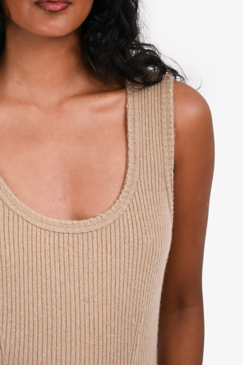 Vince Tan Wool/Cashmere Sleeveless Maxi Dress Size S