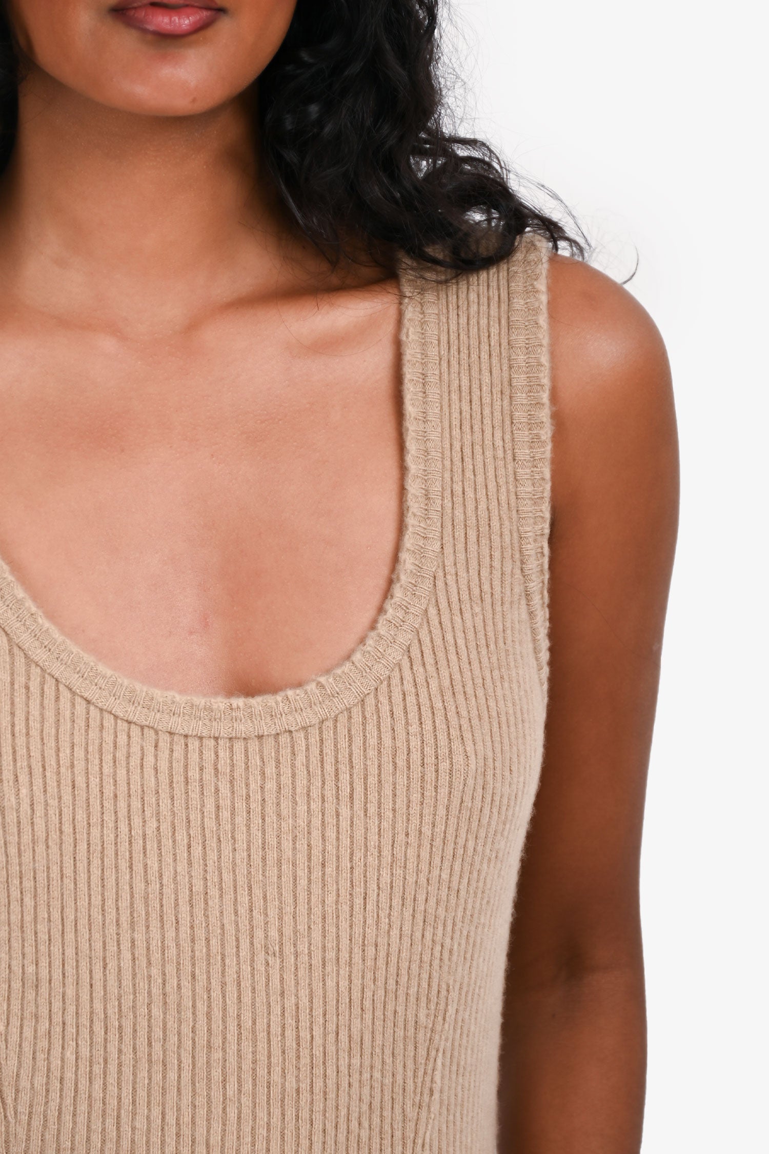 Vince Tan Wool/Cashmere Sleeveless Maxi Dress Size S
