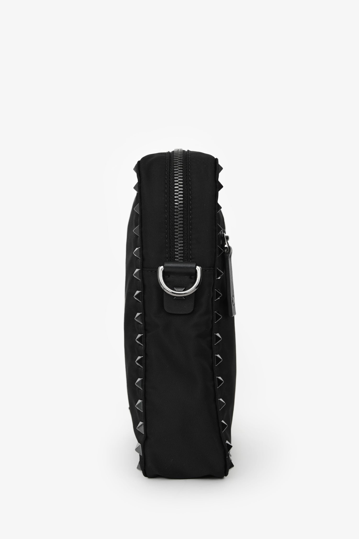 Valentino Black Nylon Rockstud Messenger Bag