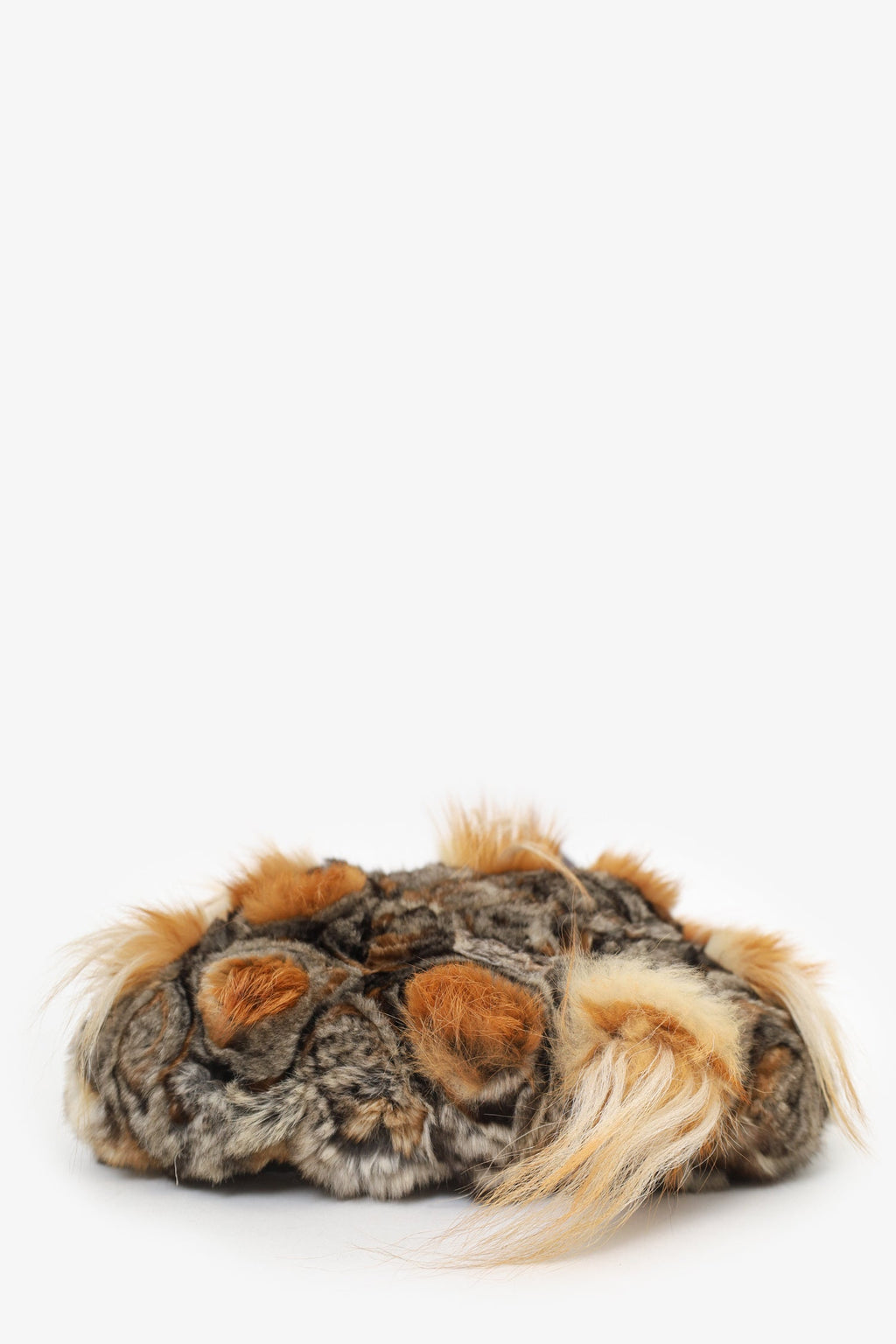 Fendi Brown/Grey Chinchilla Fur Oyster Shoulder Bag