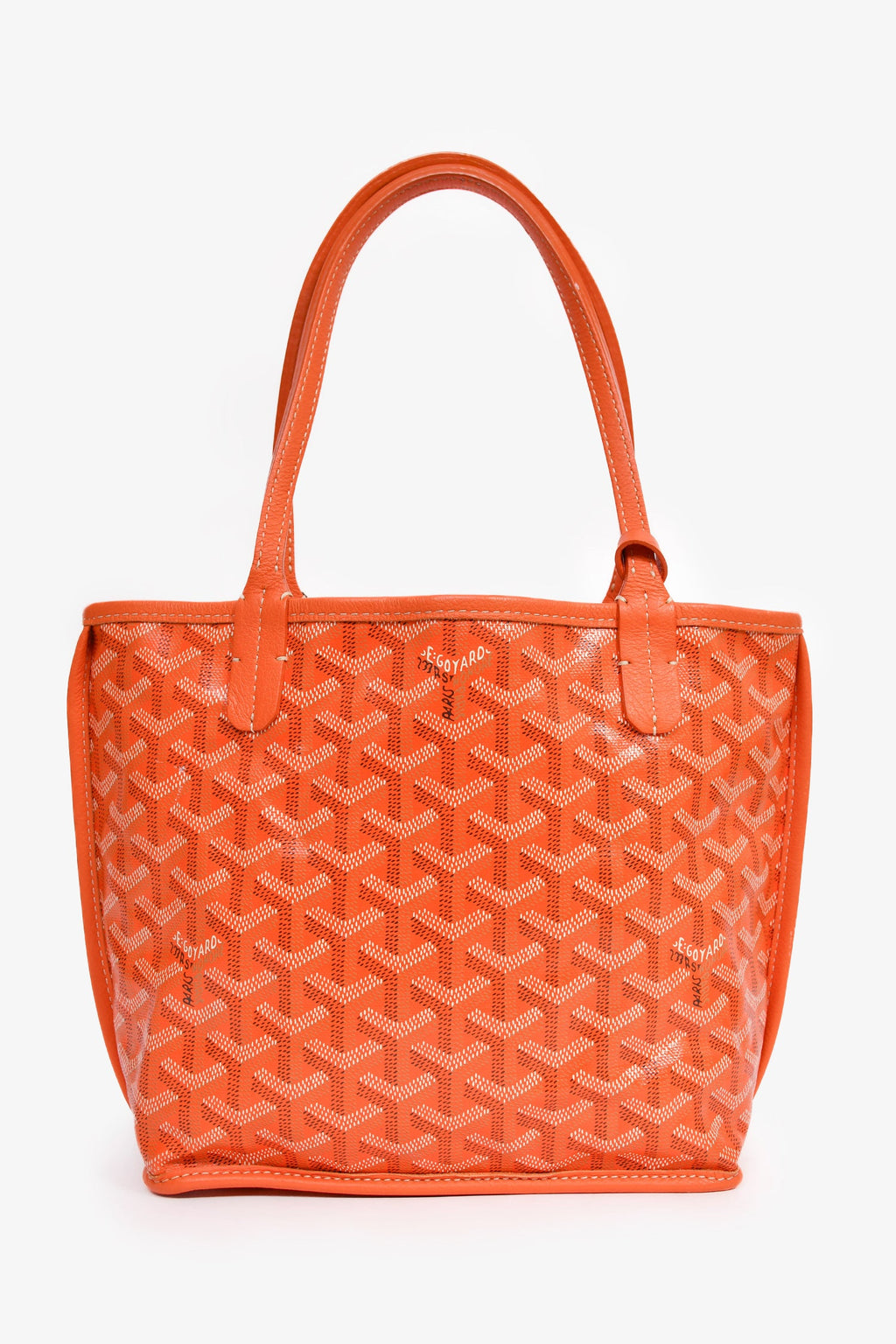 Goyard Orange Goyardine Mini Anjou Tote With Pouch