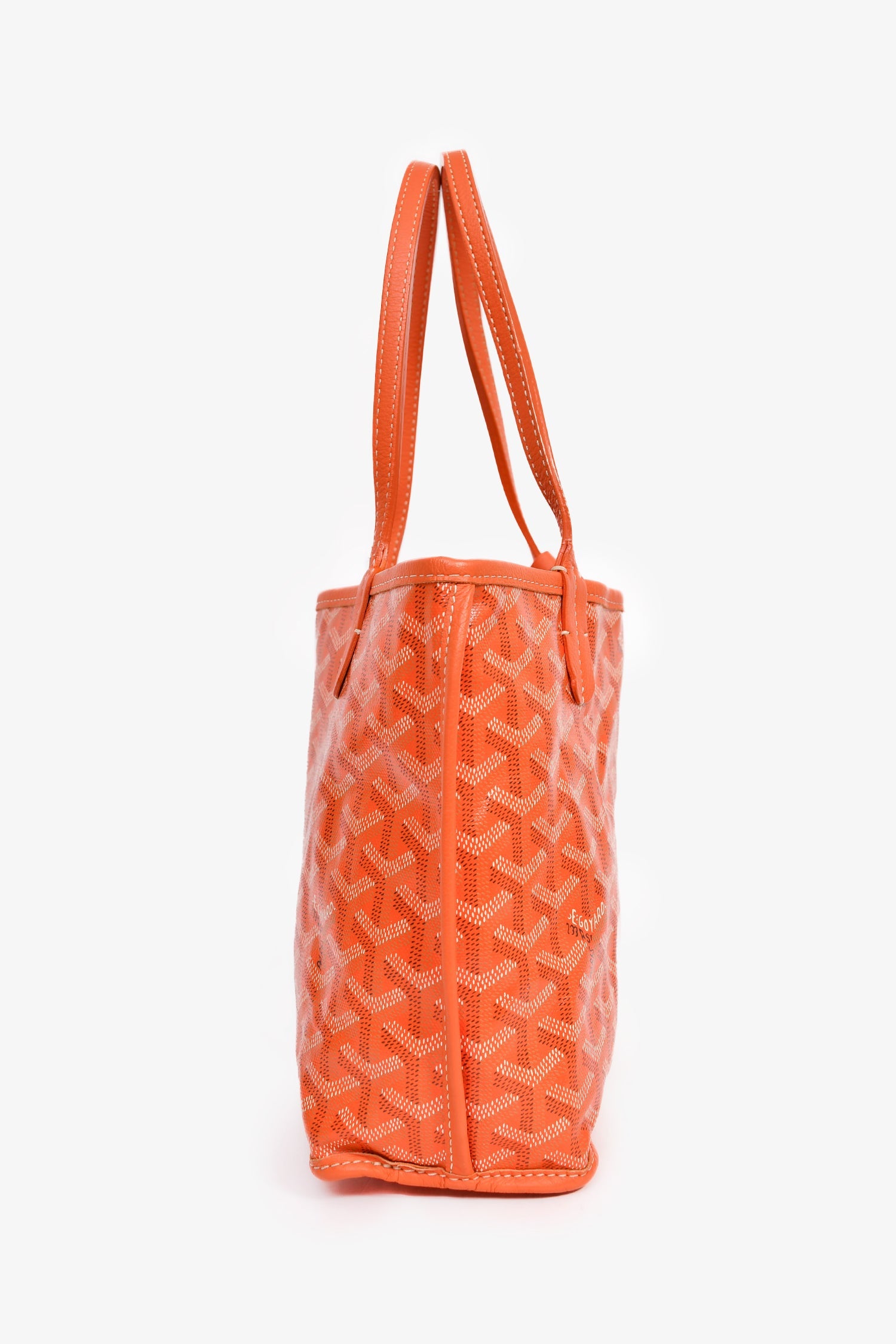 Goyard Orange Goyardine Mini Anjou Tote With Pouch