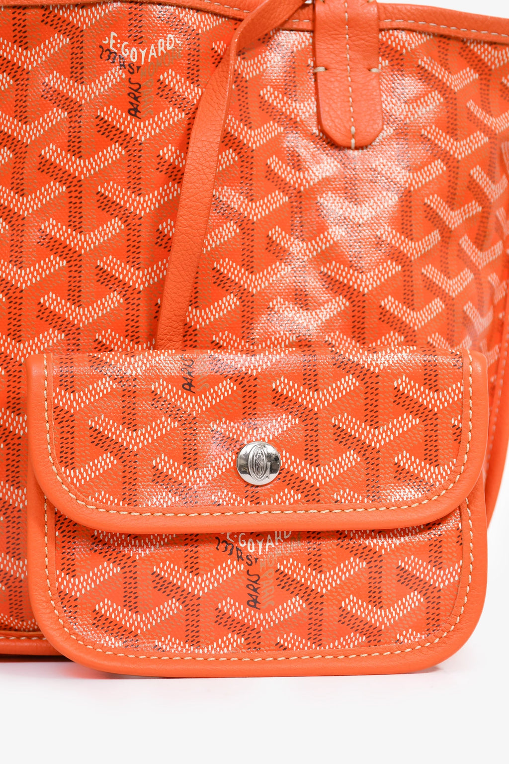 Goyard Orange Goyardine Mini Anjou Tote With Pouch