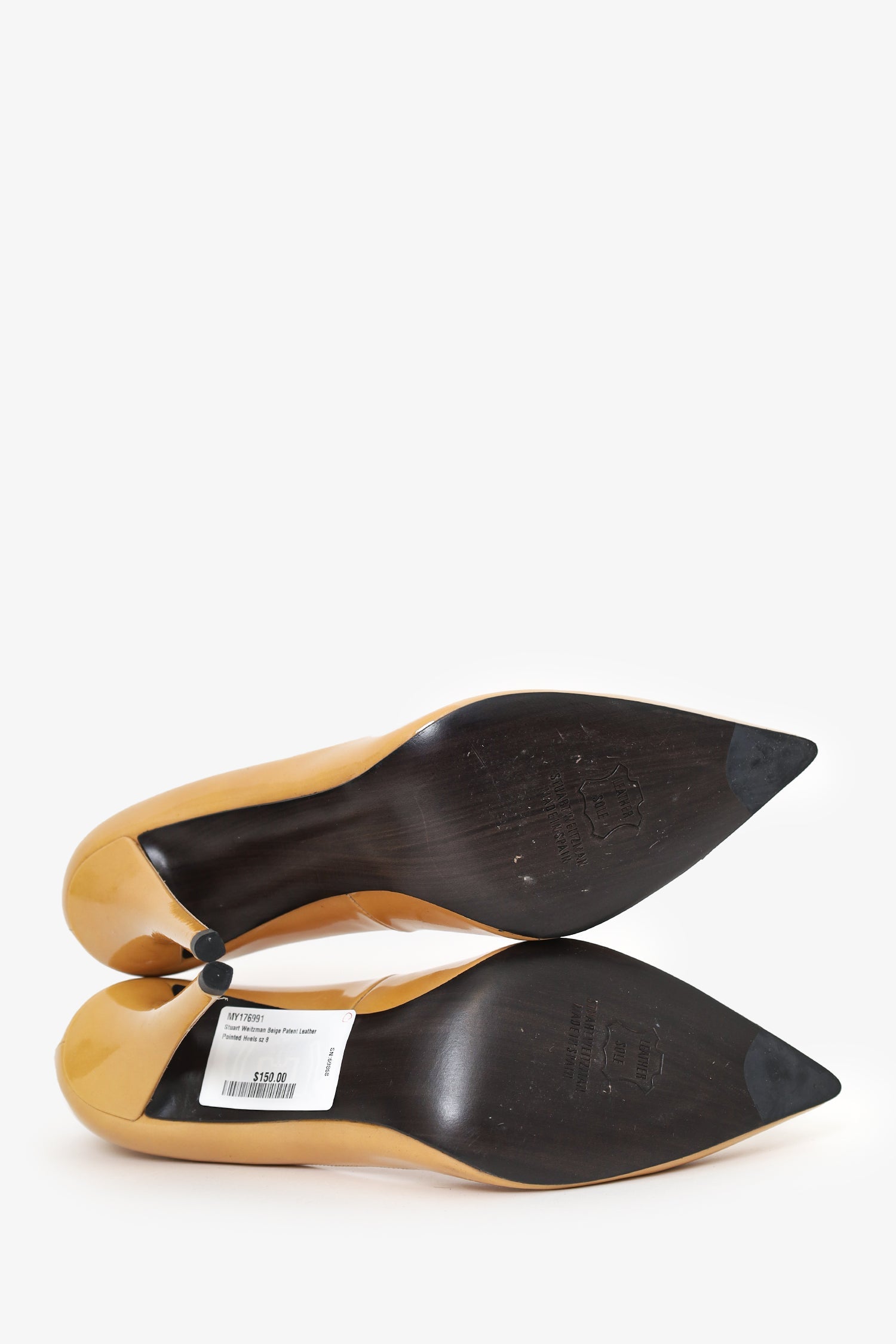 Stuart Weitzman Beige Patent Leather Pointed Heels Size 8