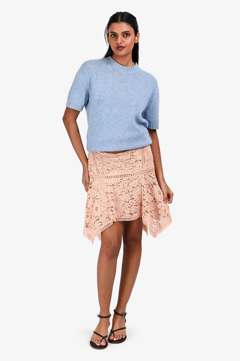 Veronica Beard Pink Floral Lace Embroidered Mini Skirt Size 8