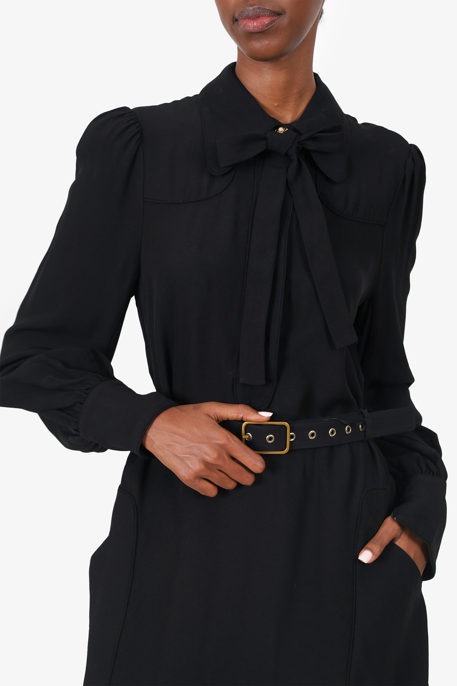 Zimmerman Black Belted Midi Dress size 1