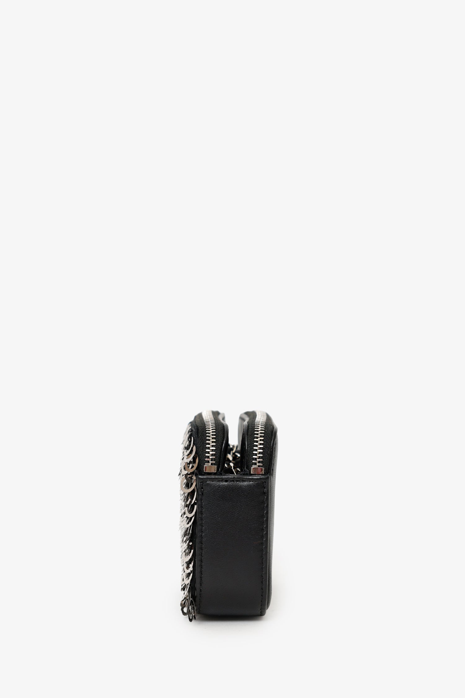 Pre-Loved Chanel™ Black Sequin Double Zip Clutch