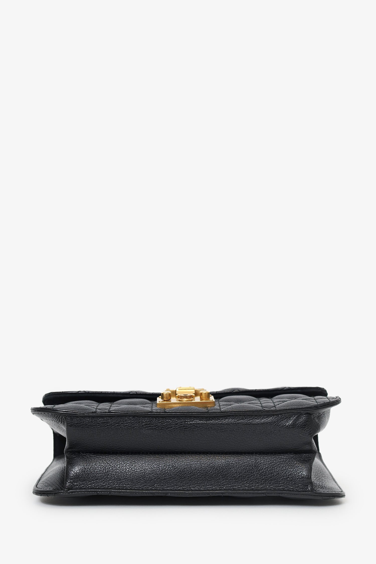 Christian Dior 2018 Black Lambskin Cannage Dioraddict Flap Bag