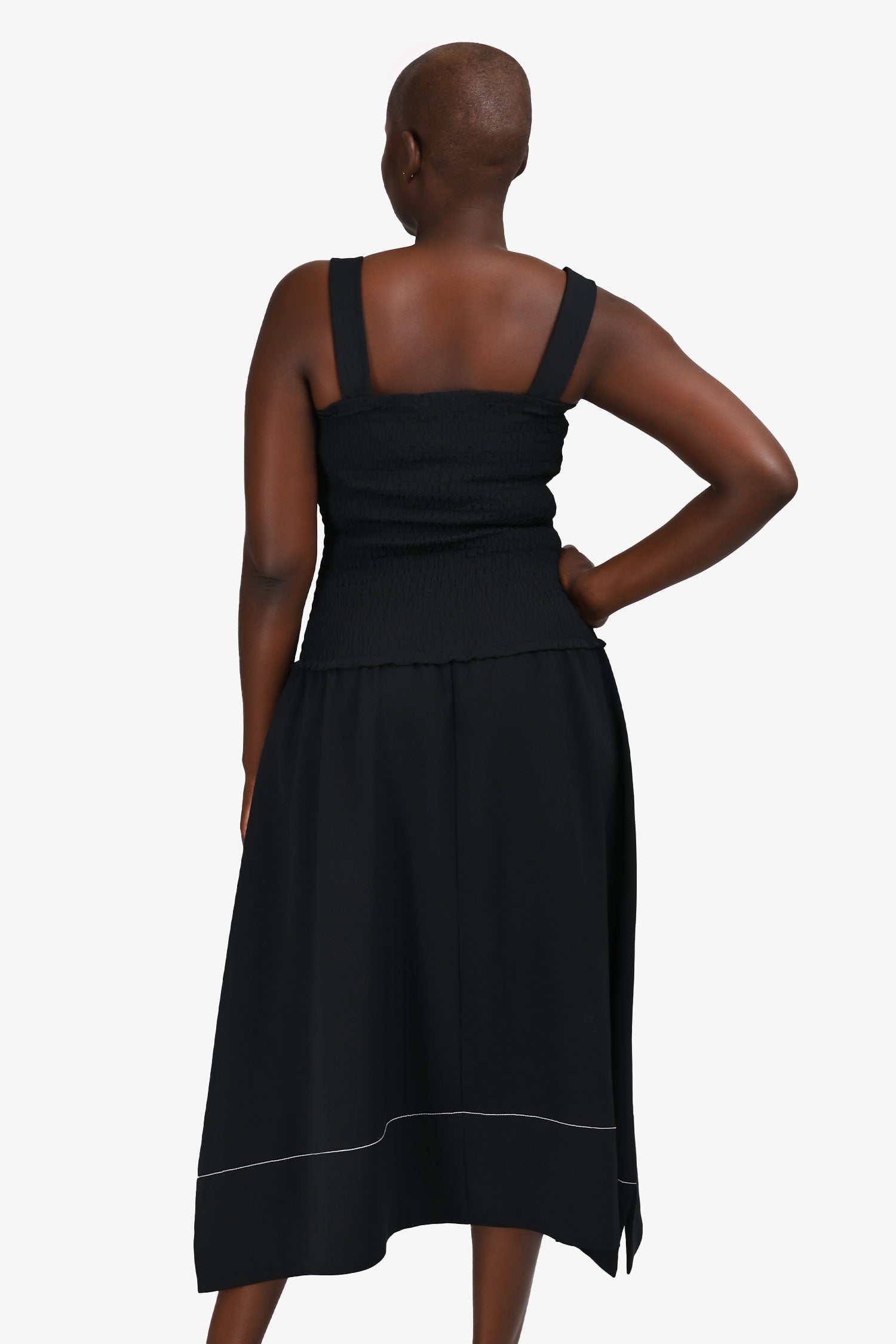 Proenza Schouler White Label Black Stitch Detail Midi Dress Size 6 US