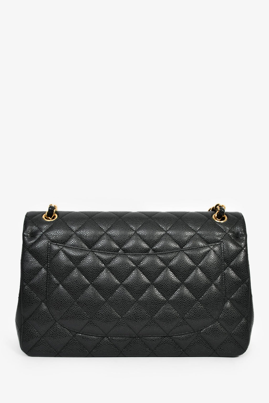 Pre-Loved Chanel™ 2021 Black Caviar Leather Jumbo Double Flap Bag GHW